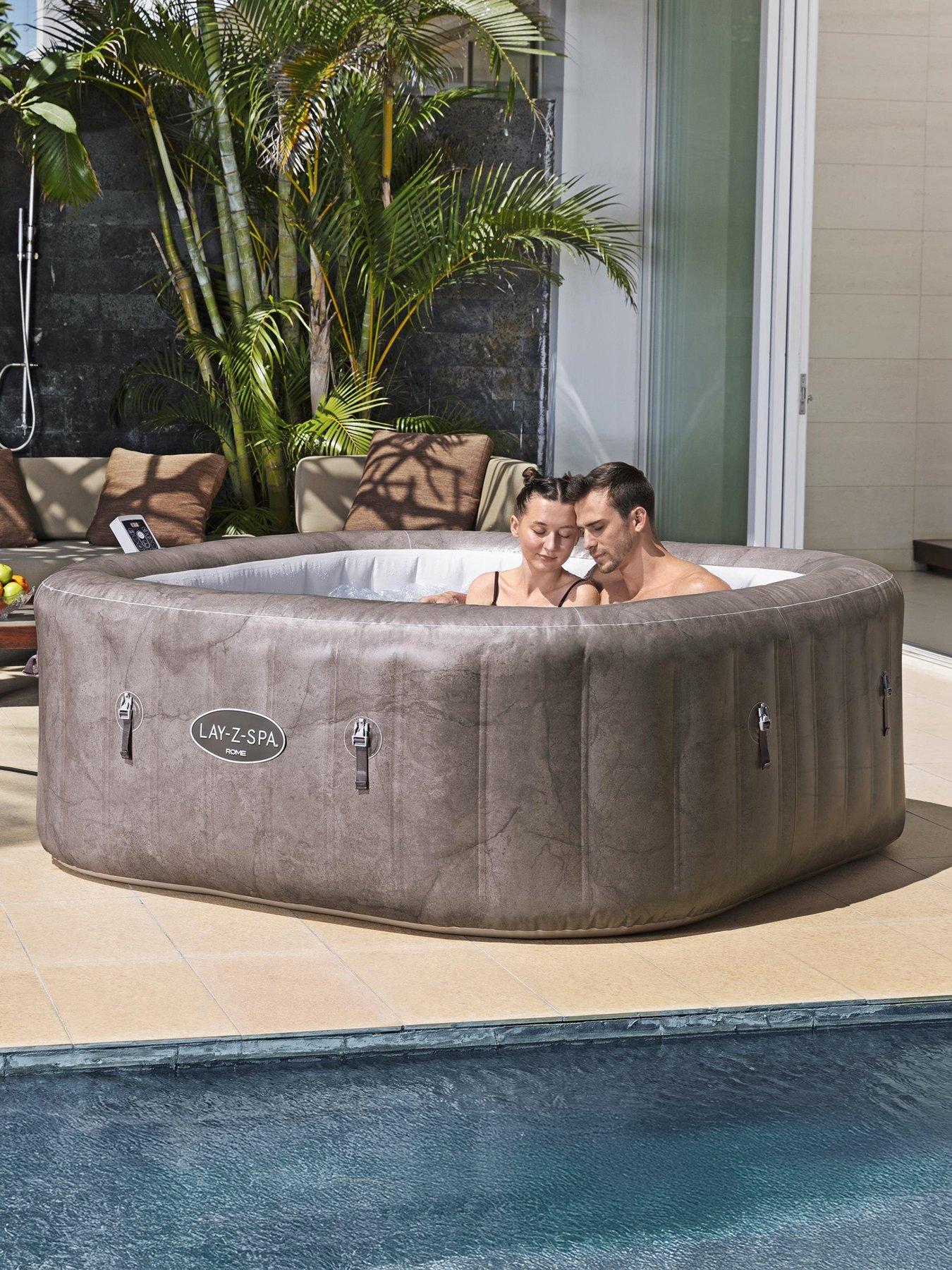 Image 2 of 7 of Lay-Z-Spa Rome MaxHold EnergySense UltraFit Smart AirJet 6 Brown Marble Square (4-6 adults)