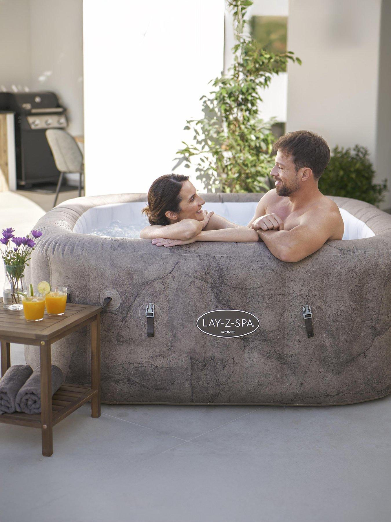 Image 5 of 7 of Lay-Z-Spa Rome MaxHold EnergySense UltraFit Smart AirJet 6 Brown Marble Square (4-6 adults)