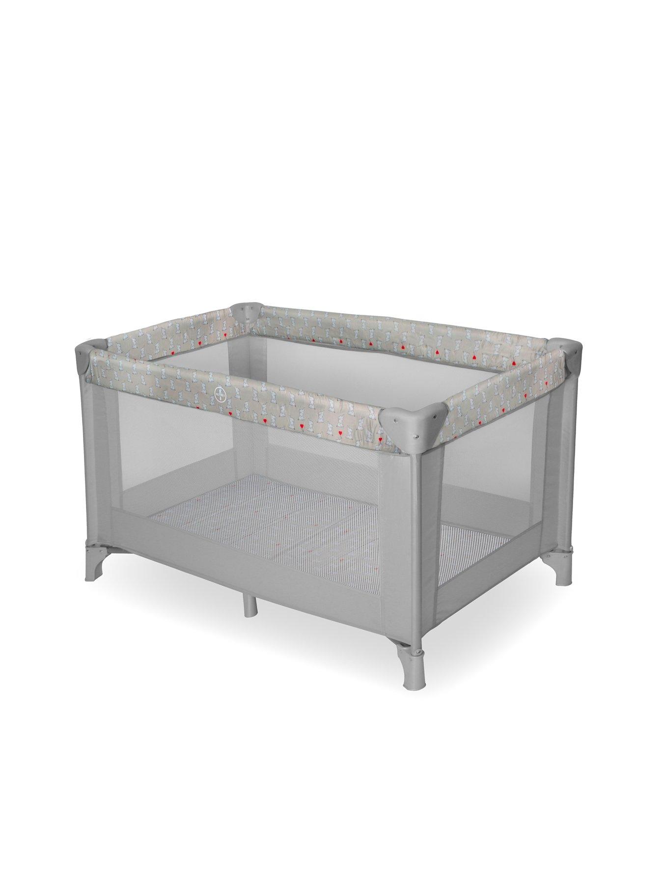 Product photograph of My Babiie Elephants Travel Cot from very.co.uk