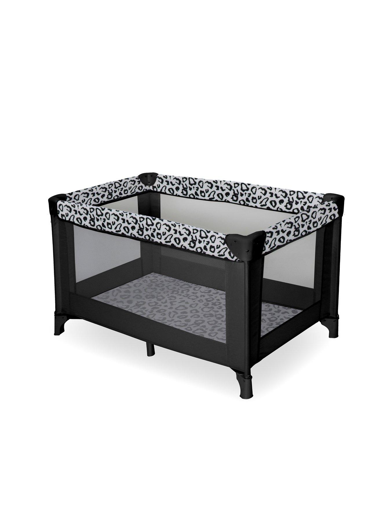 Product photograph of My Babiie Leopard Travel Cot from very.co.uk