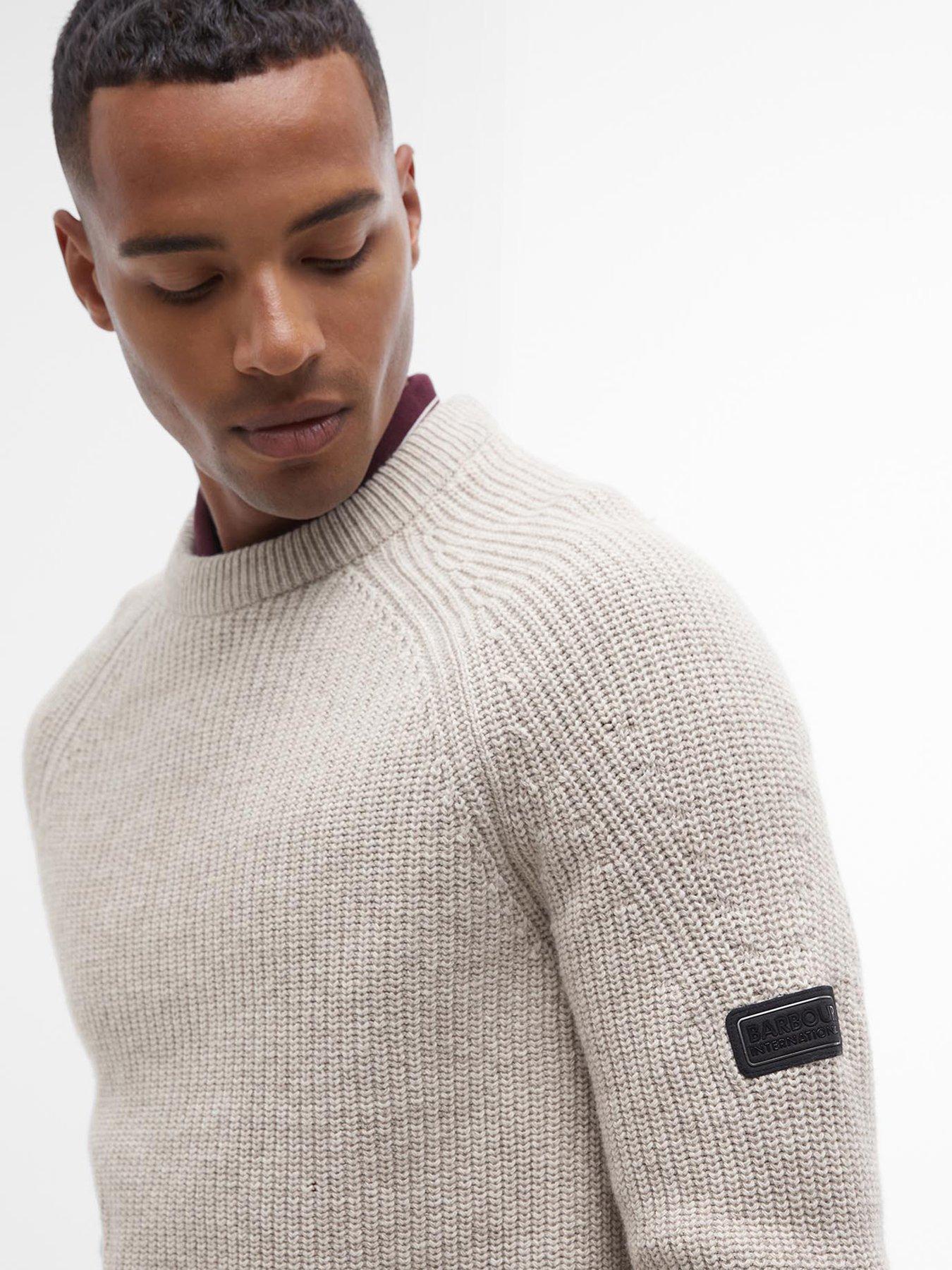 Image 4 of 5 of Barbour International Chester Crew Knitted Jumper - Cream