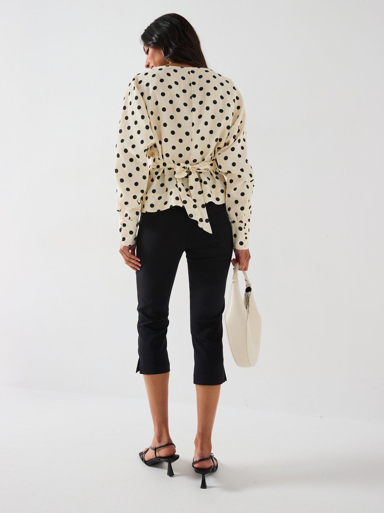 Image 5 of 6 of V by Very Pintuck Polka Dot Blouse