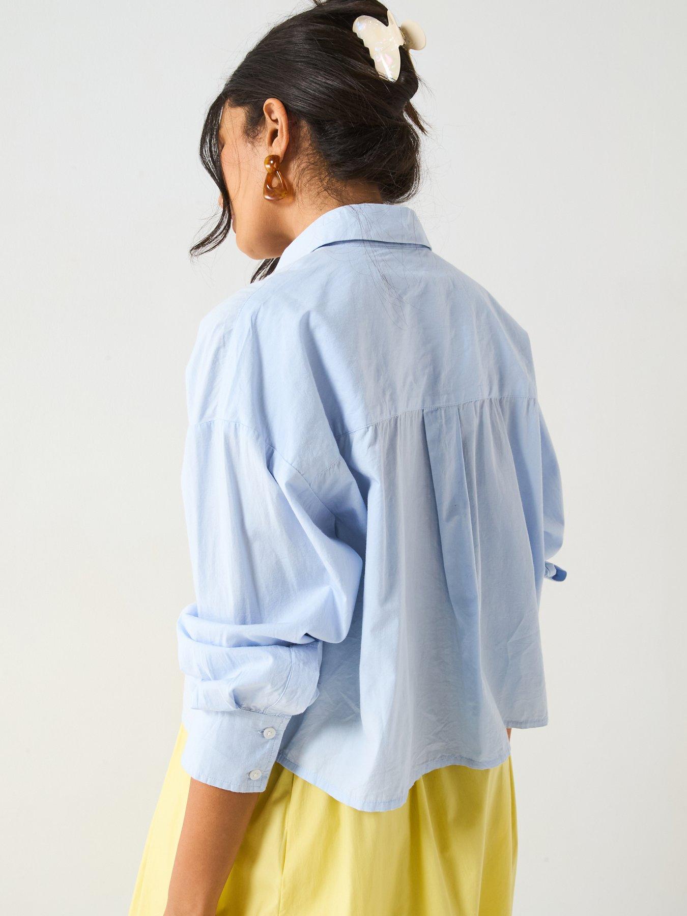Image 2 of 6 of V by Very Cropped Sequin Shirt - Blue
