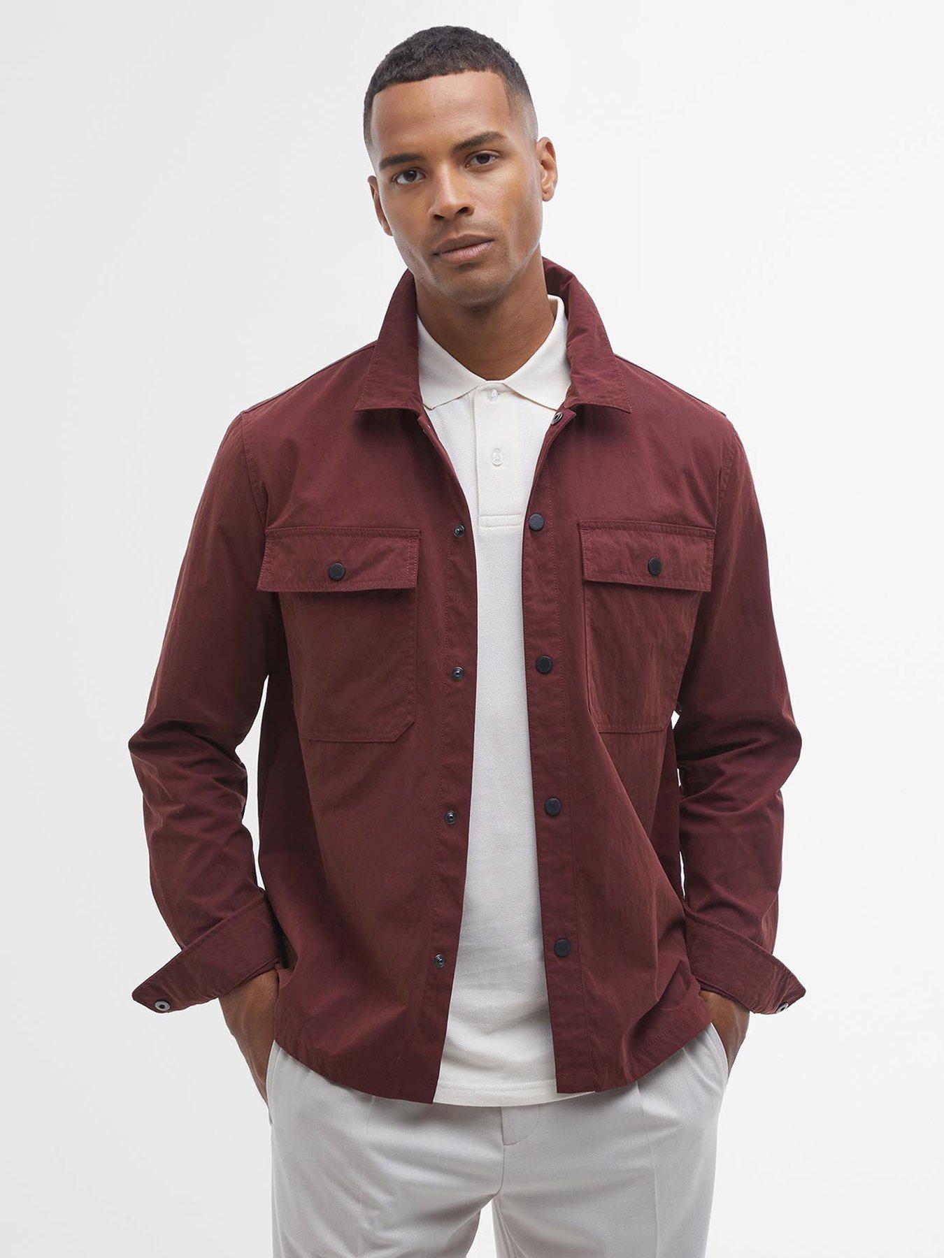 undefined Rocco Peached Overshirt - Dark Red