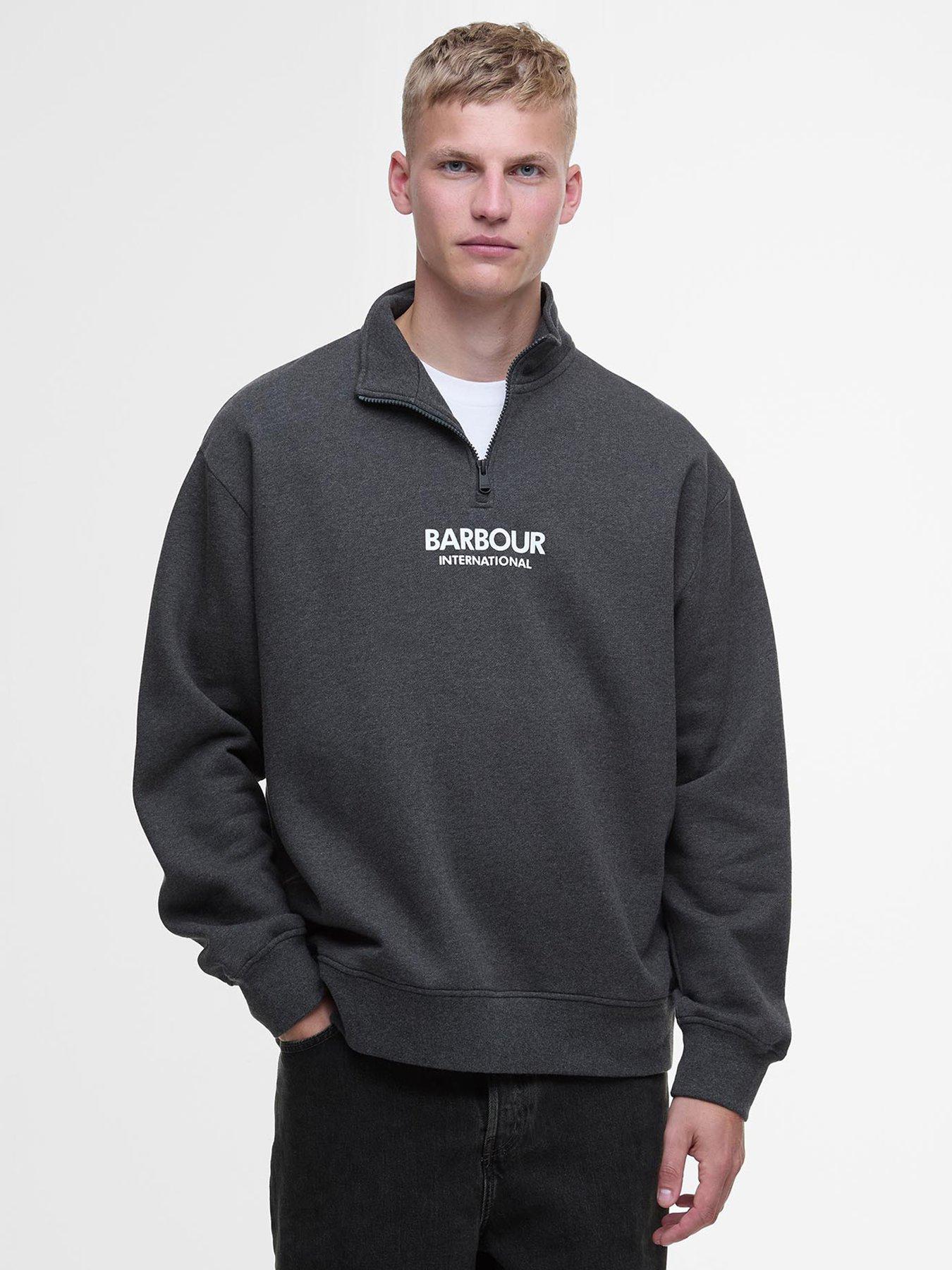 undefined Formula Oversized Half Zip Sweat Top - Dark Grey