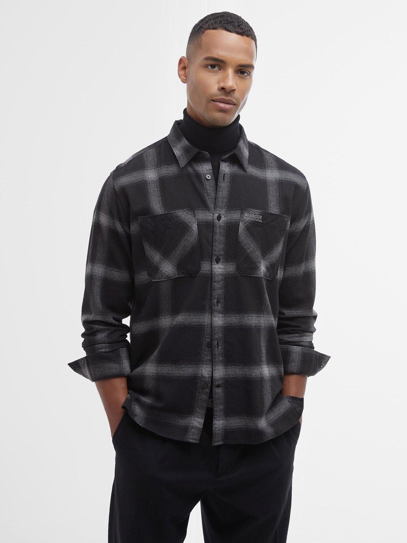undefined Long Sleeve Fenton Checked Oxford Shirt - Black