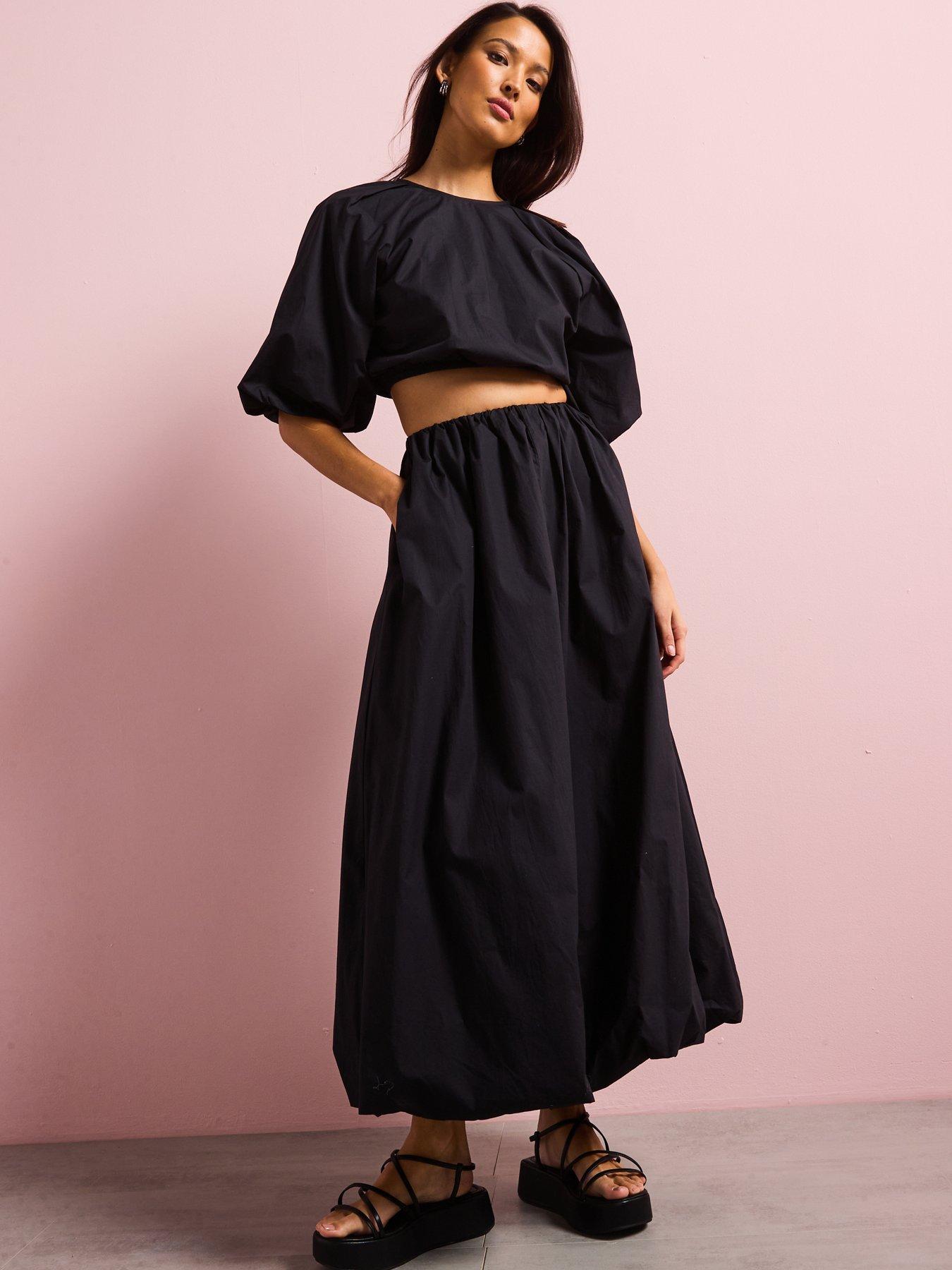 Image 4 of 6 of V by Very Cotton Puffball Midi Skirt Co-ord
