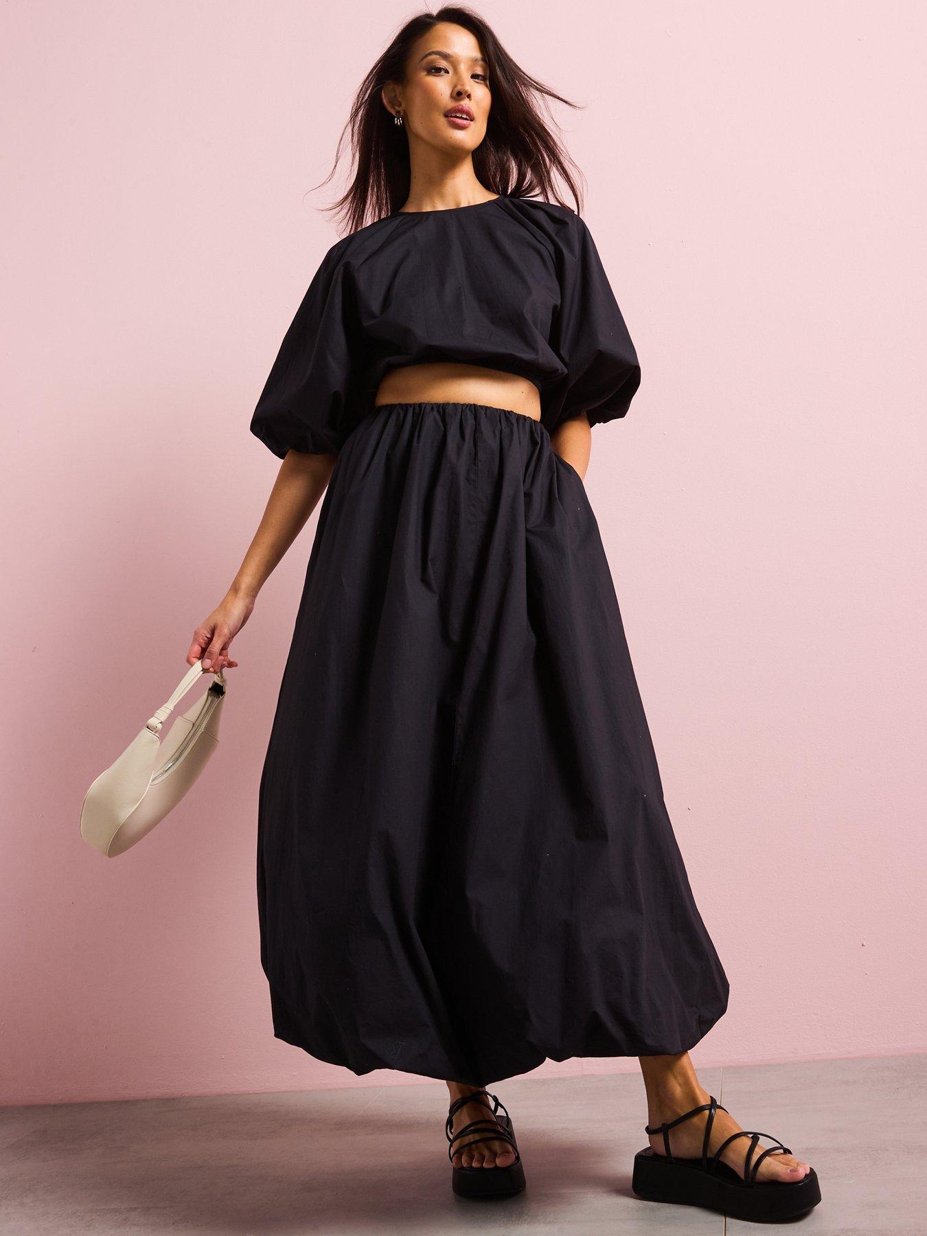 Image 5 of 6 of V by Very Cotton Puffball Midi Skirt Co-ord