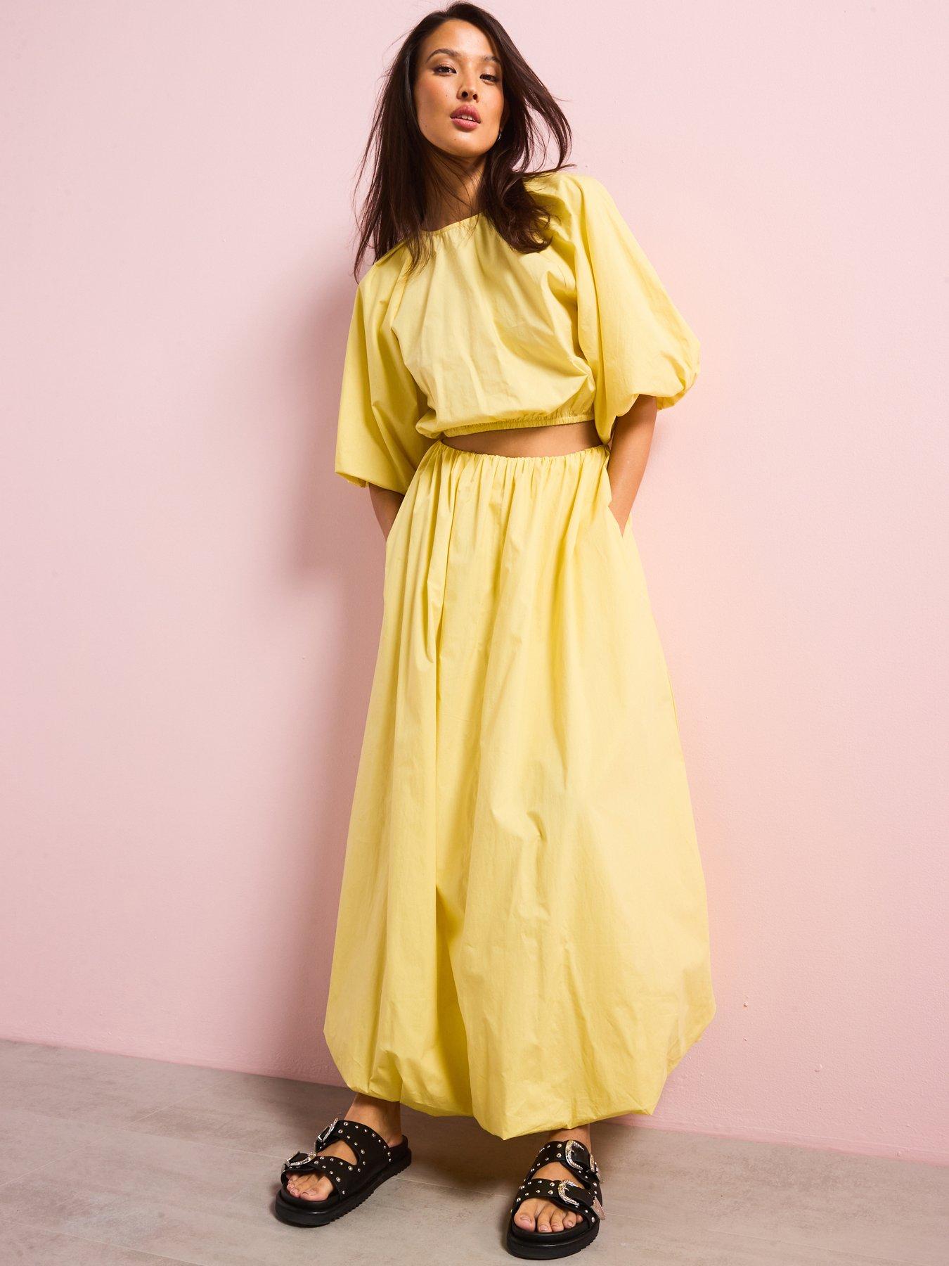undefined Cotton Puffball Midi Skirt Co-ord