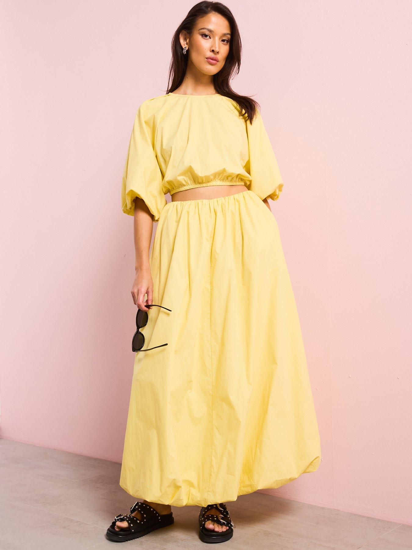 Image 5 of 5 of V by Very Cotton Puffball Midi Skirt Co-ord