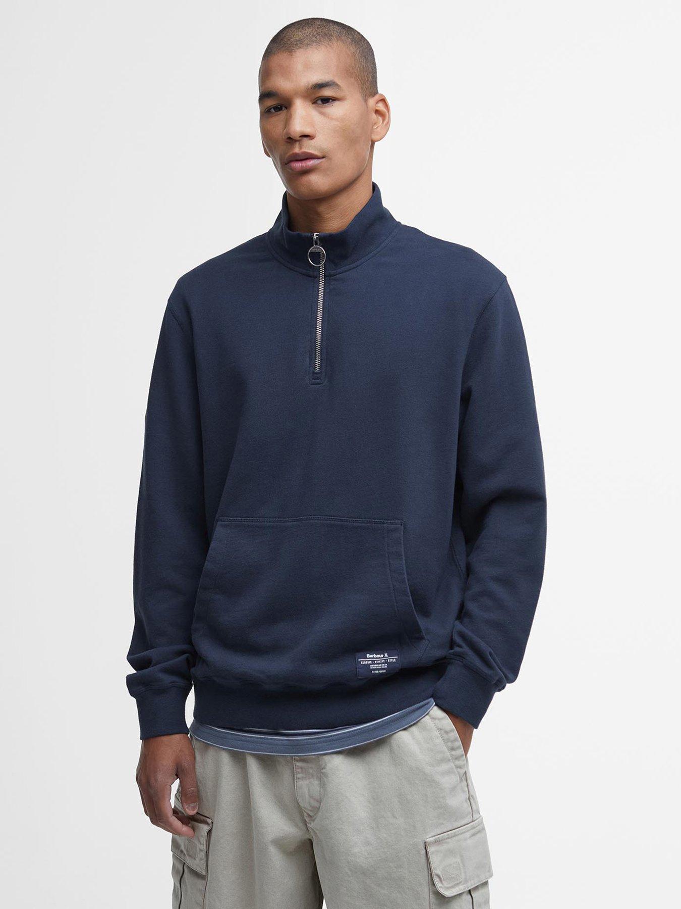 undefined Skipton Relaxed Fit Half Zip Sweat Top - Navy