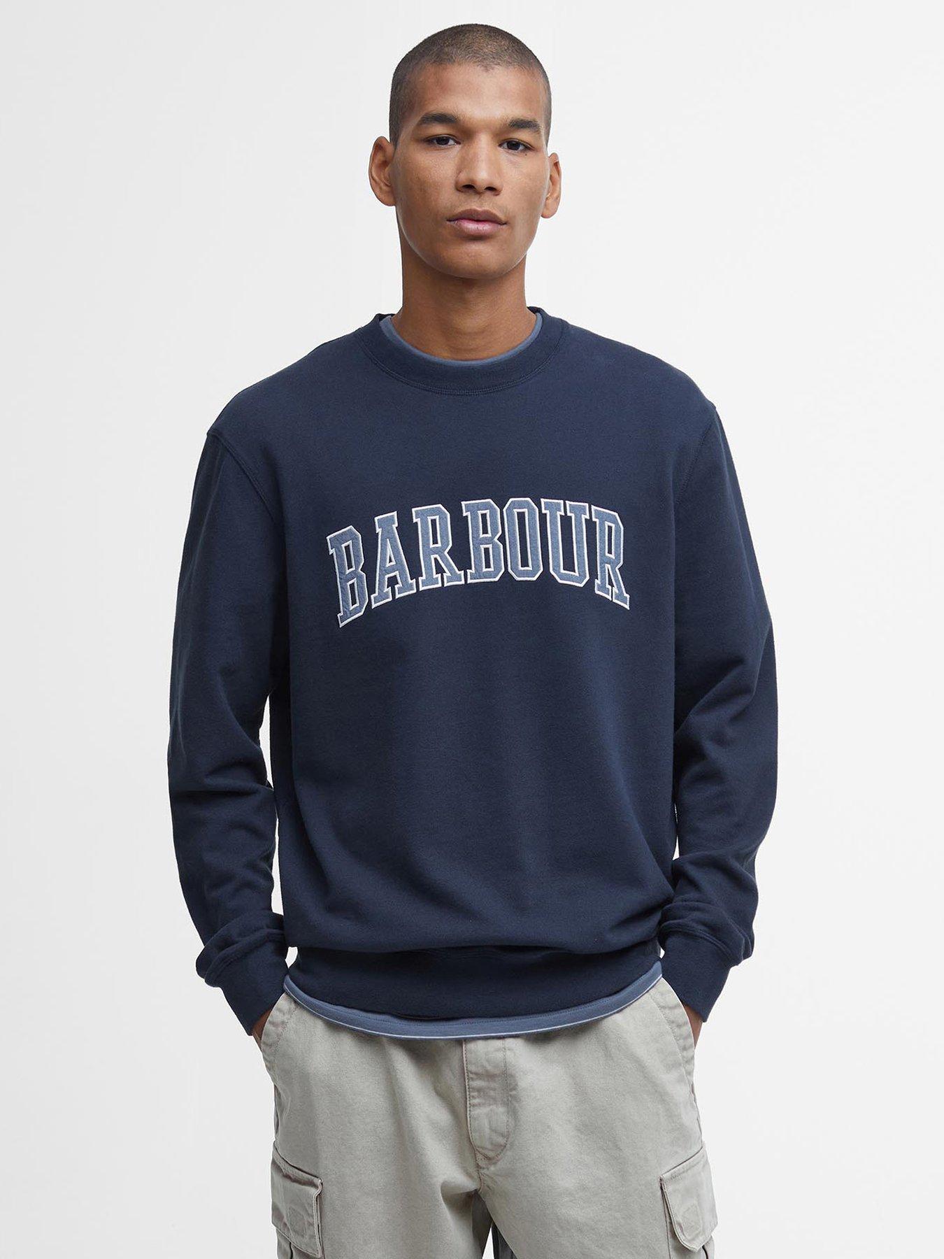 undefined Skipton Relaxed Fit Crew Neck Sweat Top - Navy