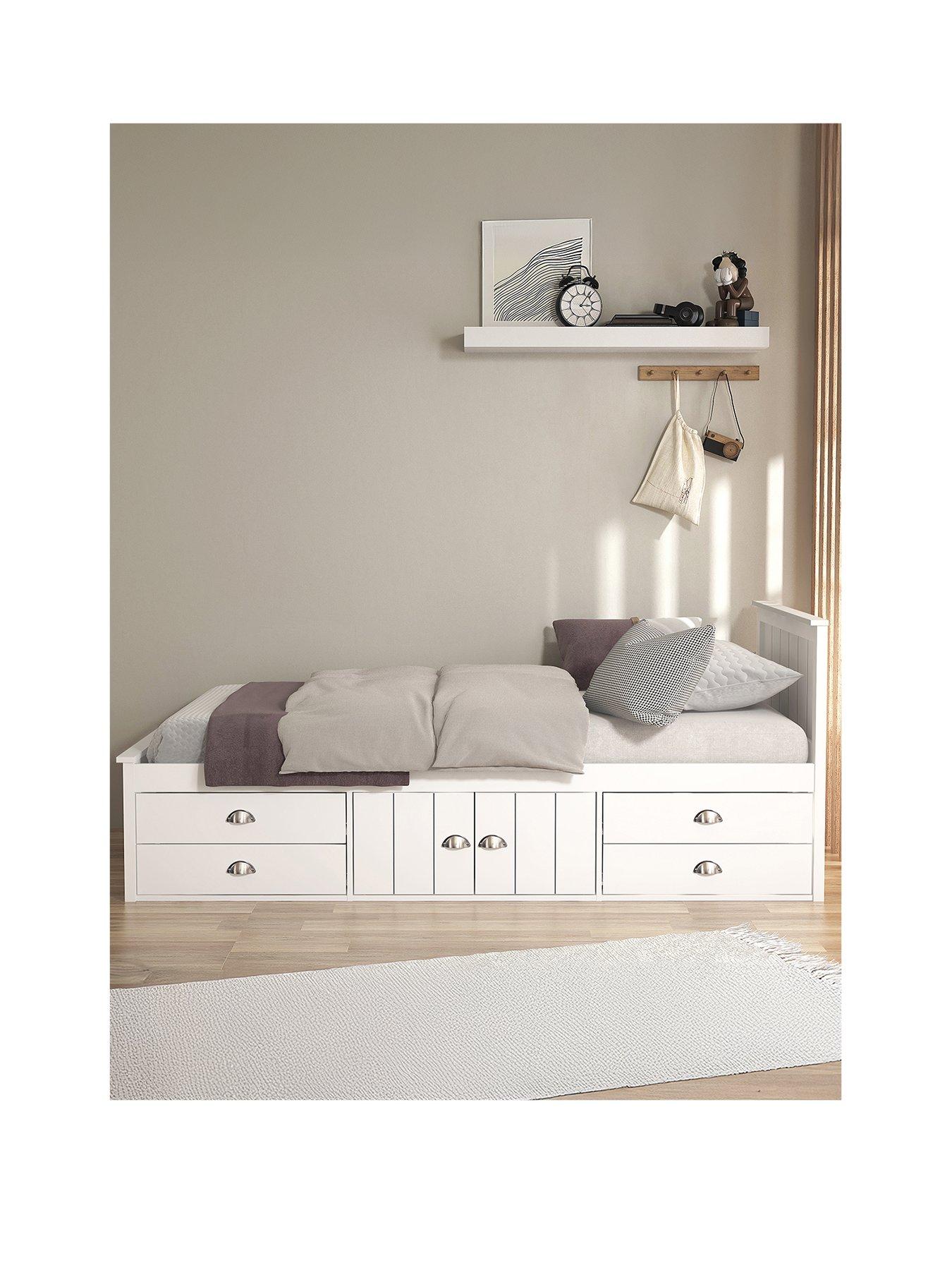 Image 2 of 7 of The Very Collection Atlanta Kids Single Bed with Drawer and Cupboard Storage plus Mattress Options (Buy &amp; SAVE!) - White