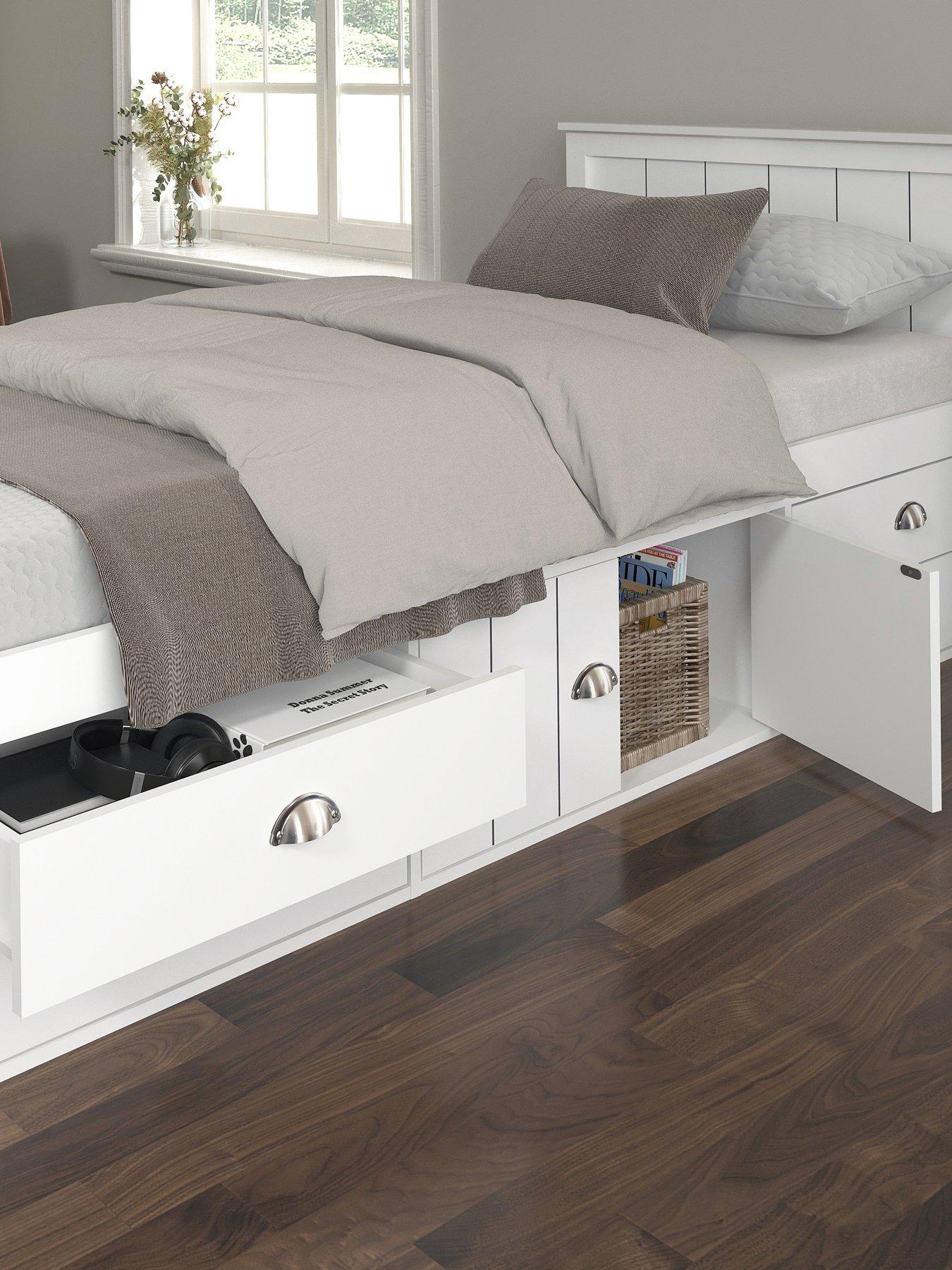 Image 3 of 7 of The Very Collection Atlanta Kids Single Bed with Drawer and Cupboard Storage plus Mattress Options (Buy &amp; SAVE!) - White