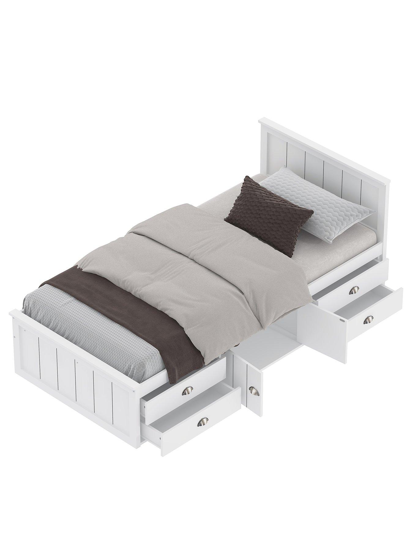 Image 4 of 7 of The Very Collection Atlanta Kids Single Bed with Drawer and Cupboard Storage plus Mattress Options (Buy &amp; SAVE!) - White