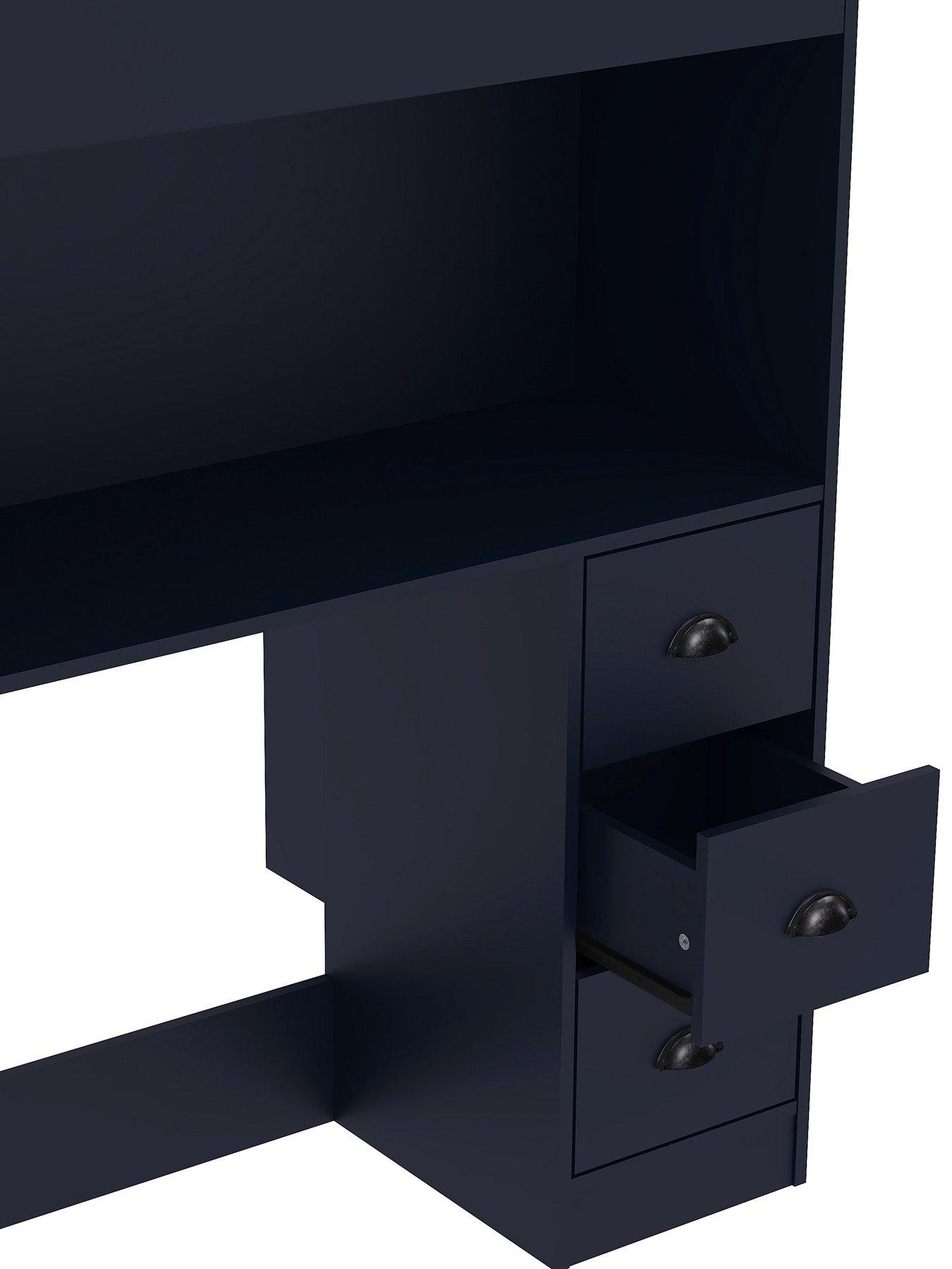 Image 6 of 7 of Very Home Atlanta High Sleeper Bed with Mattress Options (Buy &amp; SAVE!) - Navy