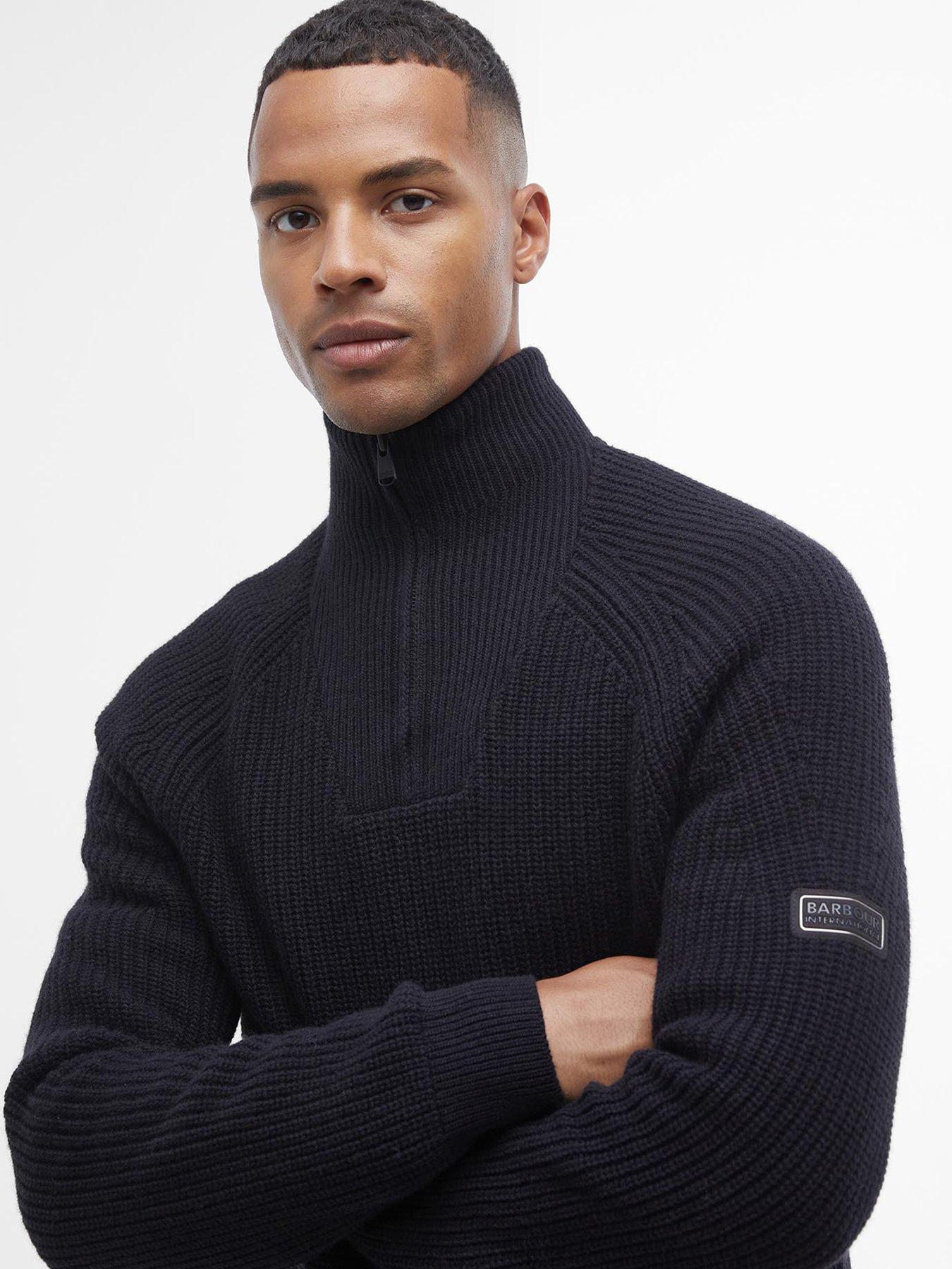 Image 4 of 5 of Barbour International Chester Half Zip Knitted Jumper - Black