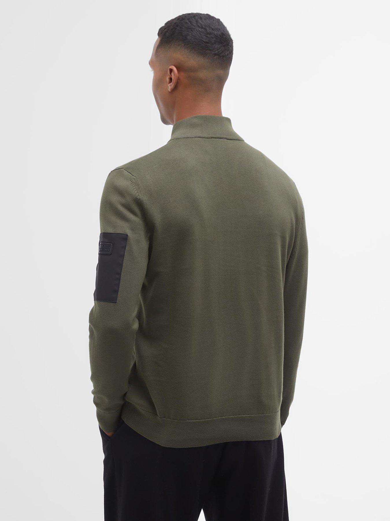 Image 2 of 5 of Barbour International Blades Cotton Half Zip Knitted Jumper - Khaki