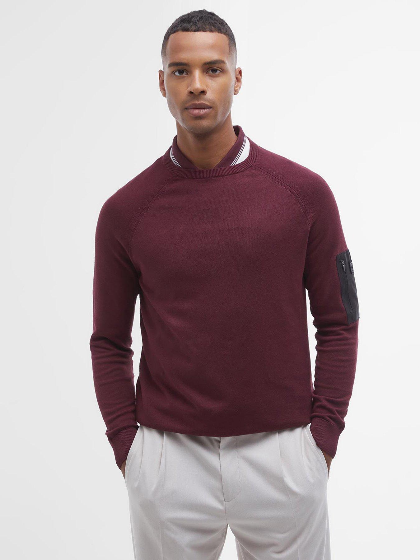 undefined Blades Cotton Crew Knitted Jumper - Dark Red