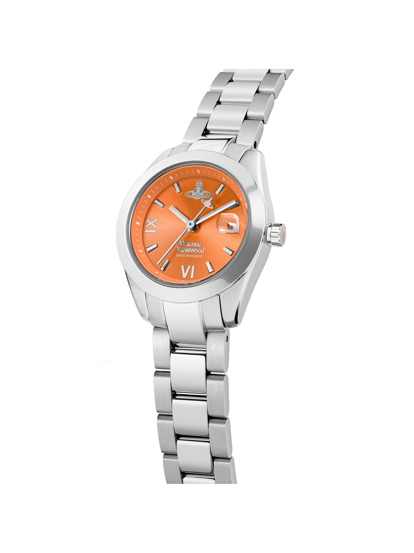 Image 3 of 5 of Vivienne Westwood Fenchurch Ladies Quartz Watch with Orange Dial &amp; Stainless Steel Bracelet