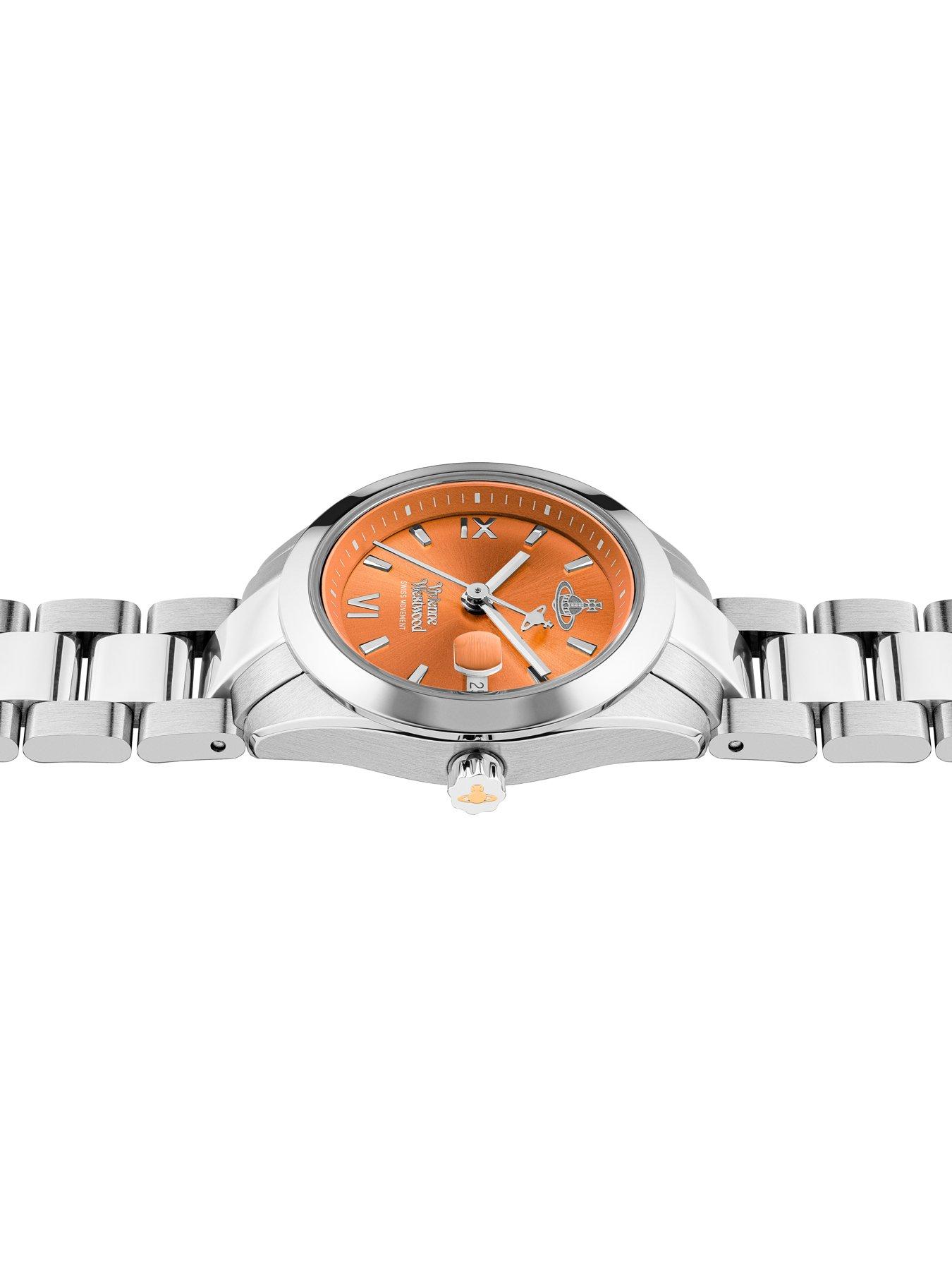 Image 4 of 5 of Vivienne Westwood Fenchurch Ladies Quartz Watch with Orange Dial &amp; Stainless Steel Bracelet