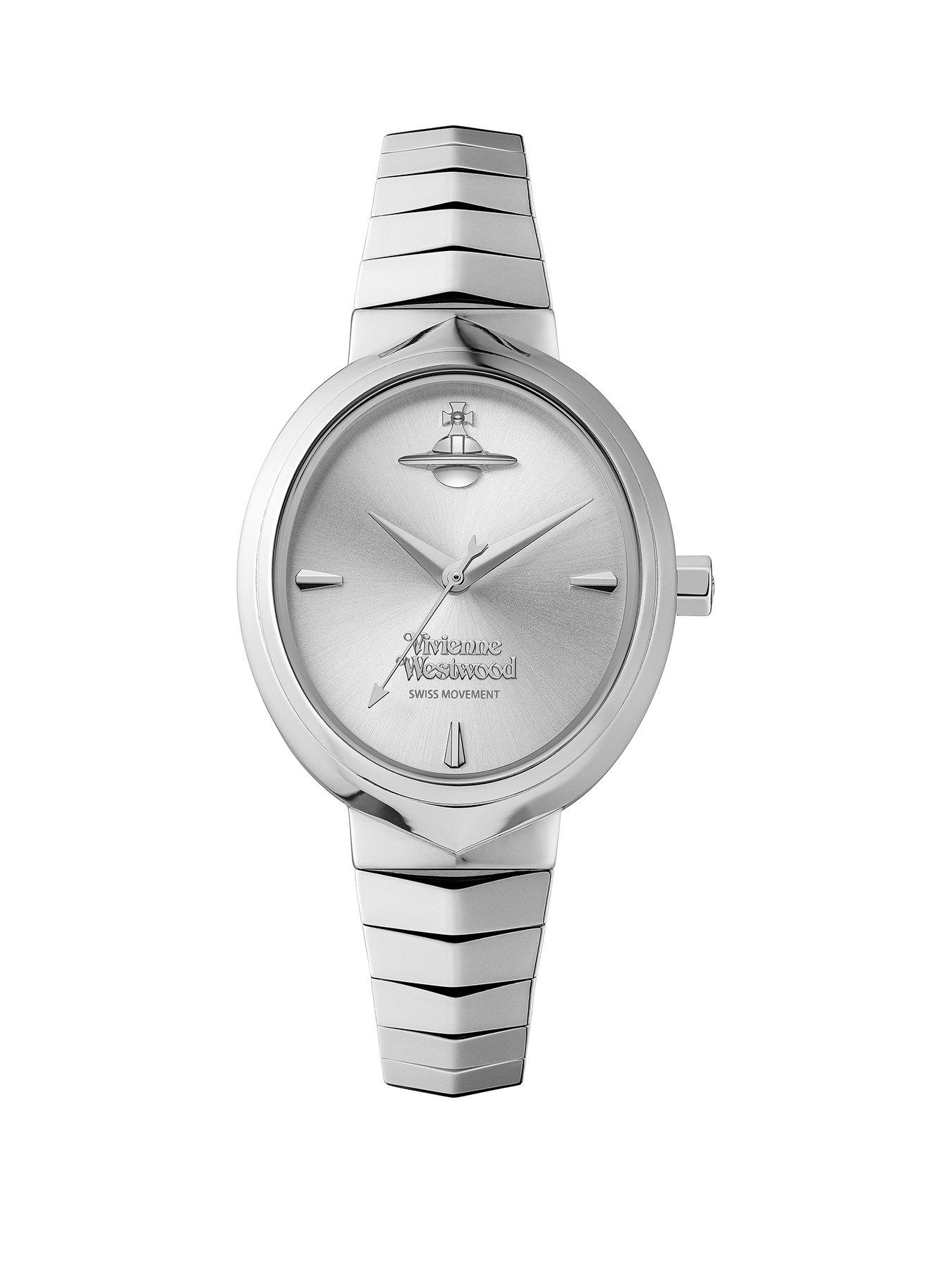 Product photograph of Vivienne Westwood Armour Quartz Watch With Silver Dial And Stainless Steel Bracelet from very.co.uk