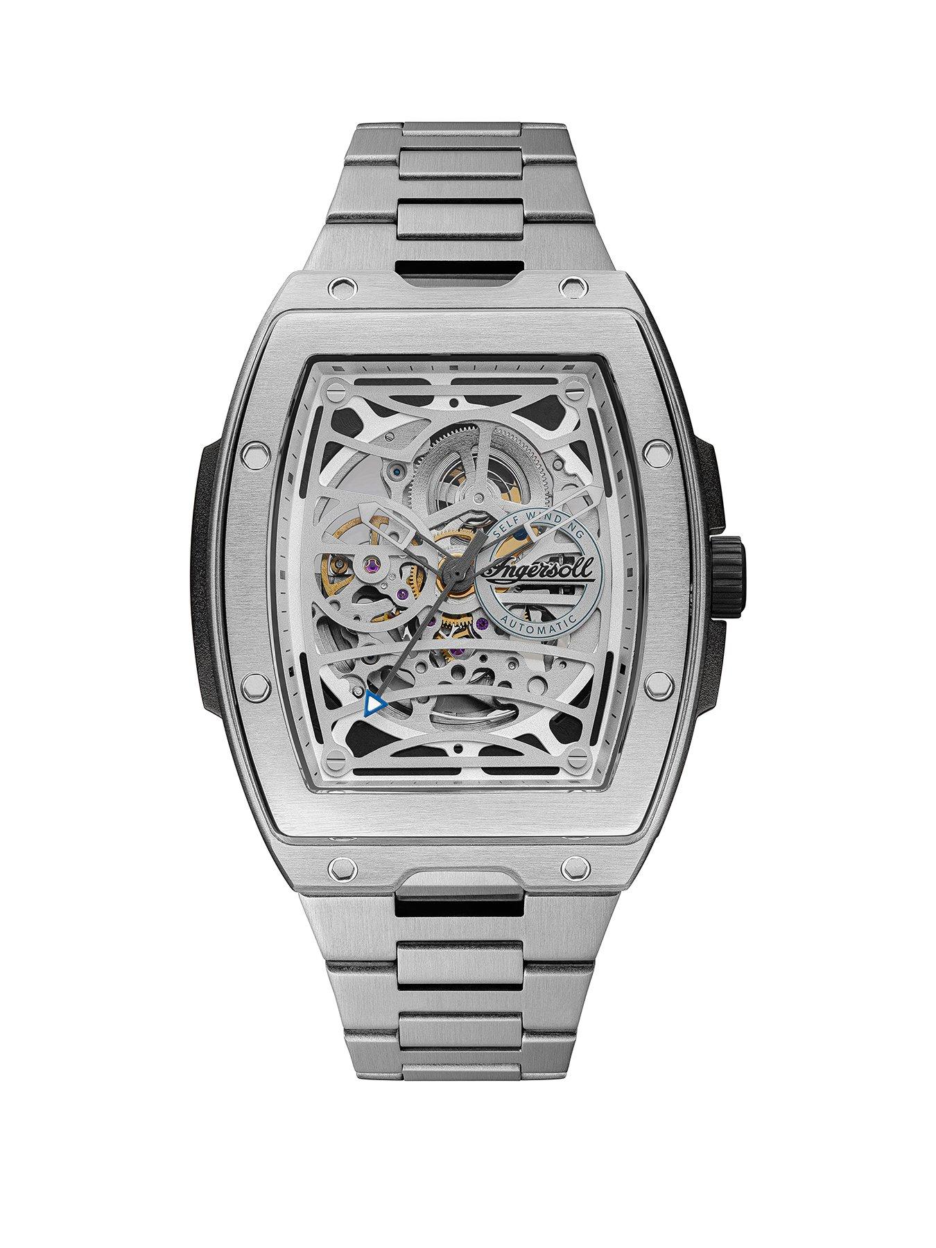 undefined 1892 The Challenger Automatic Mens Watch with Silver Dial and Stainless Steel Bracelet