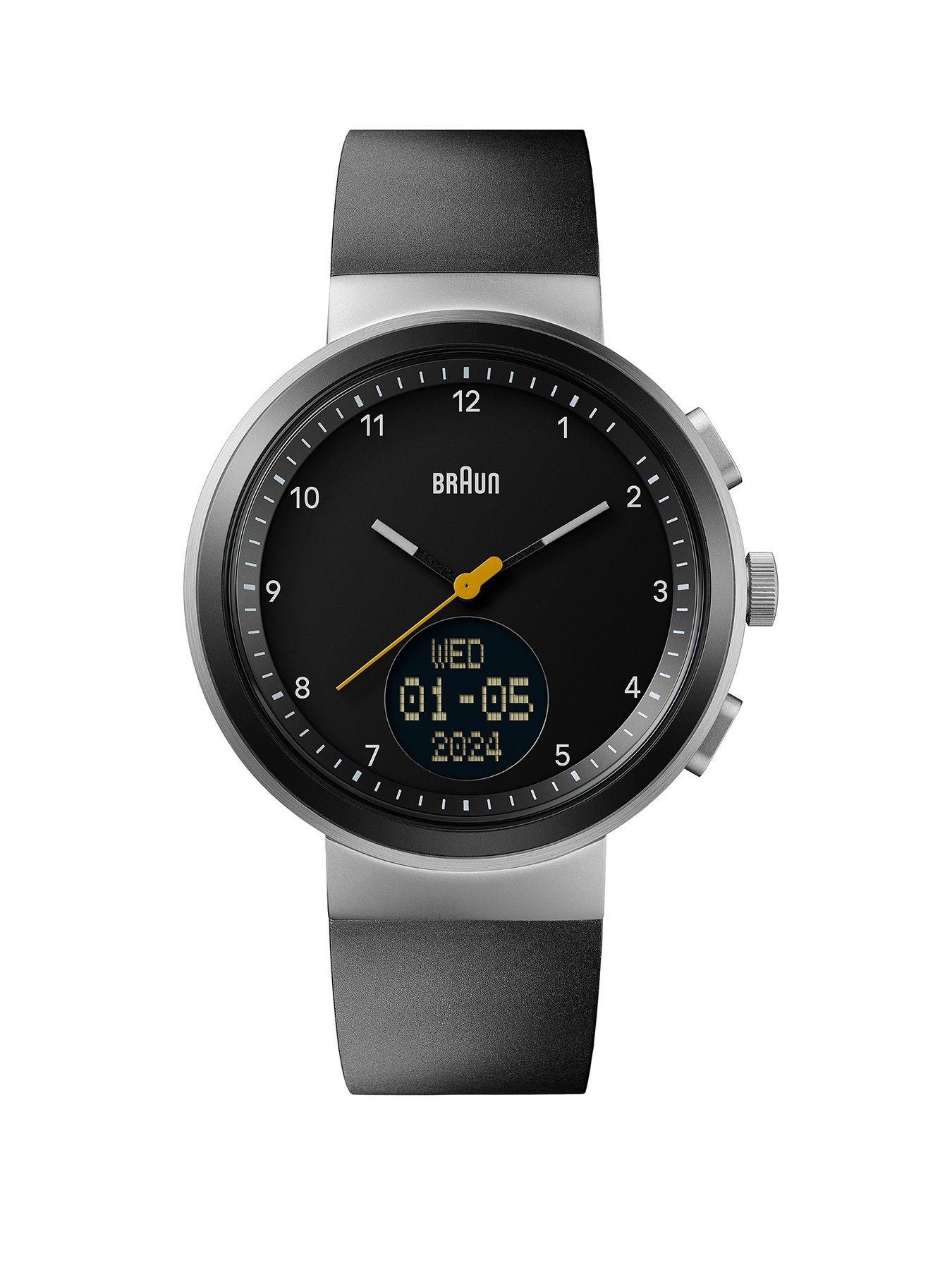 Braun Step Counter Watch with Silicon Black Strap