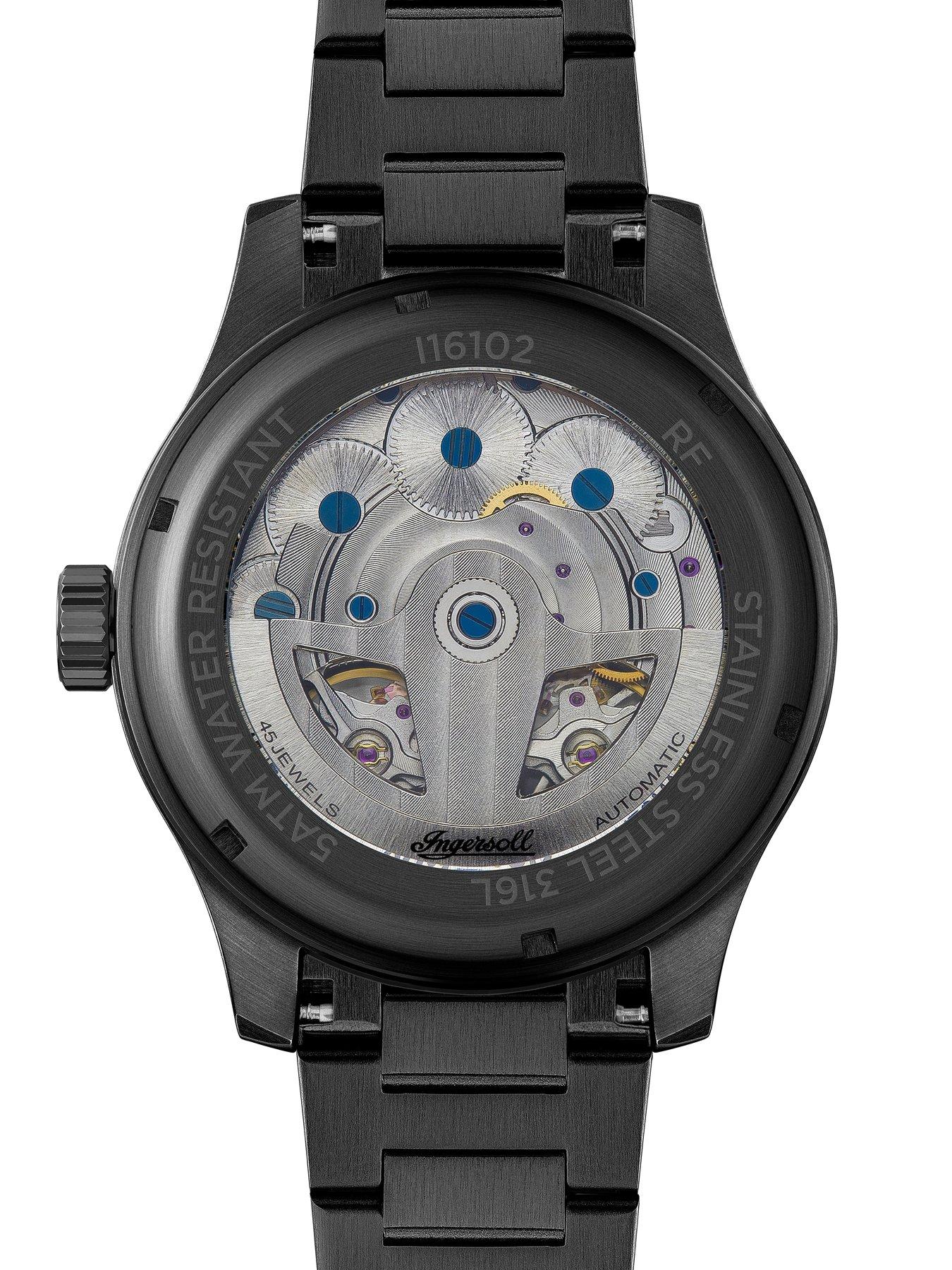 Ingersoll 1892 The Naismith Automatic Mens Watch with Black Dial and Black Leather Strap Very
