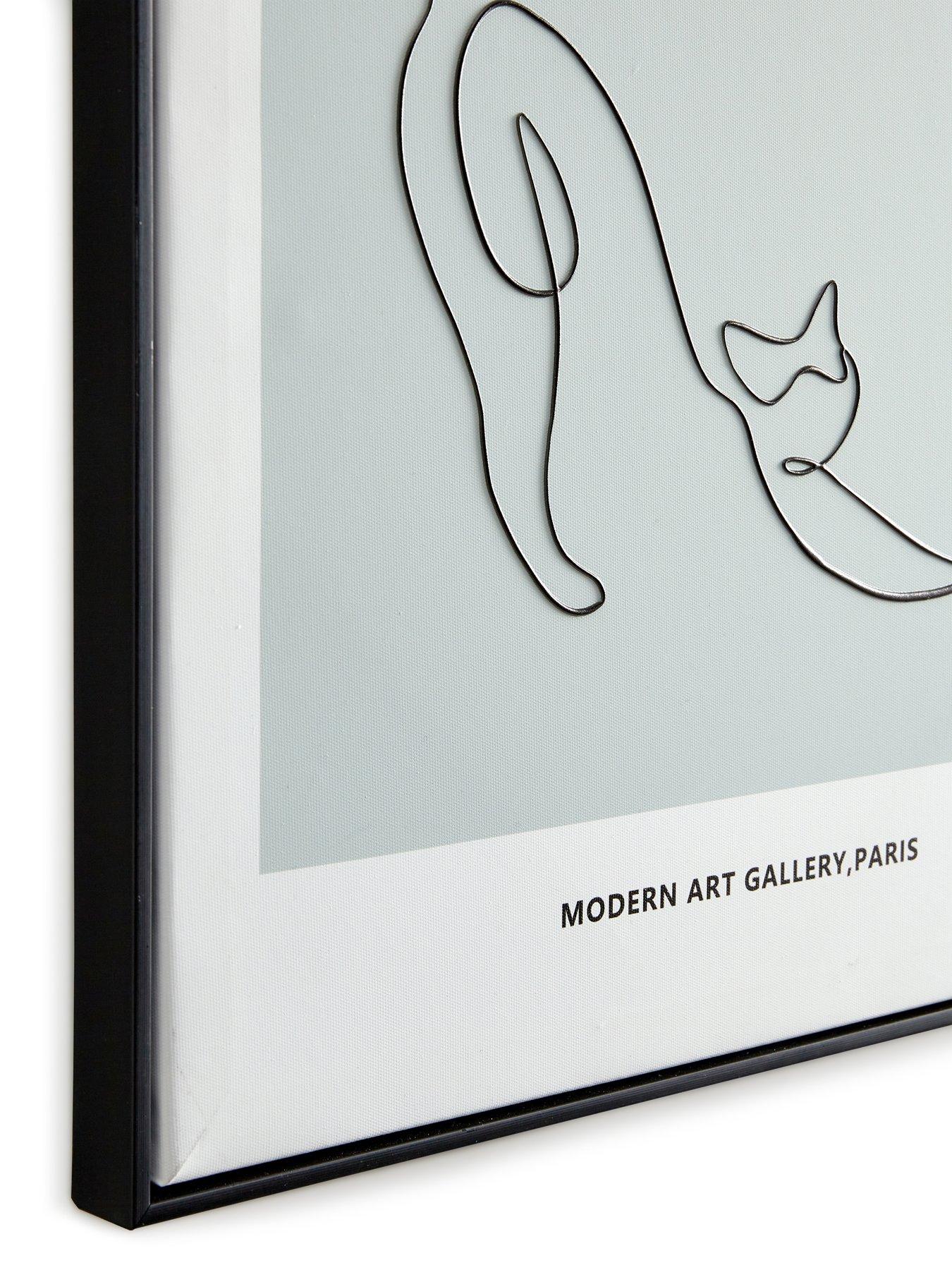 Image 4 of 5 of The Very Collection Minimalist Art Collection &ndash; Stretching Cat Printed Wall Art