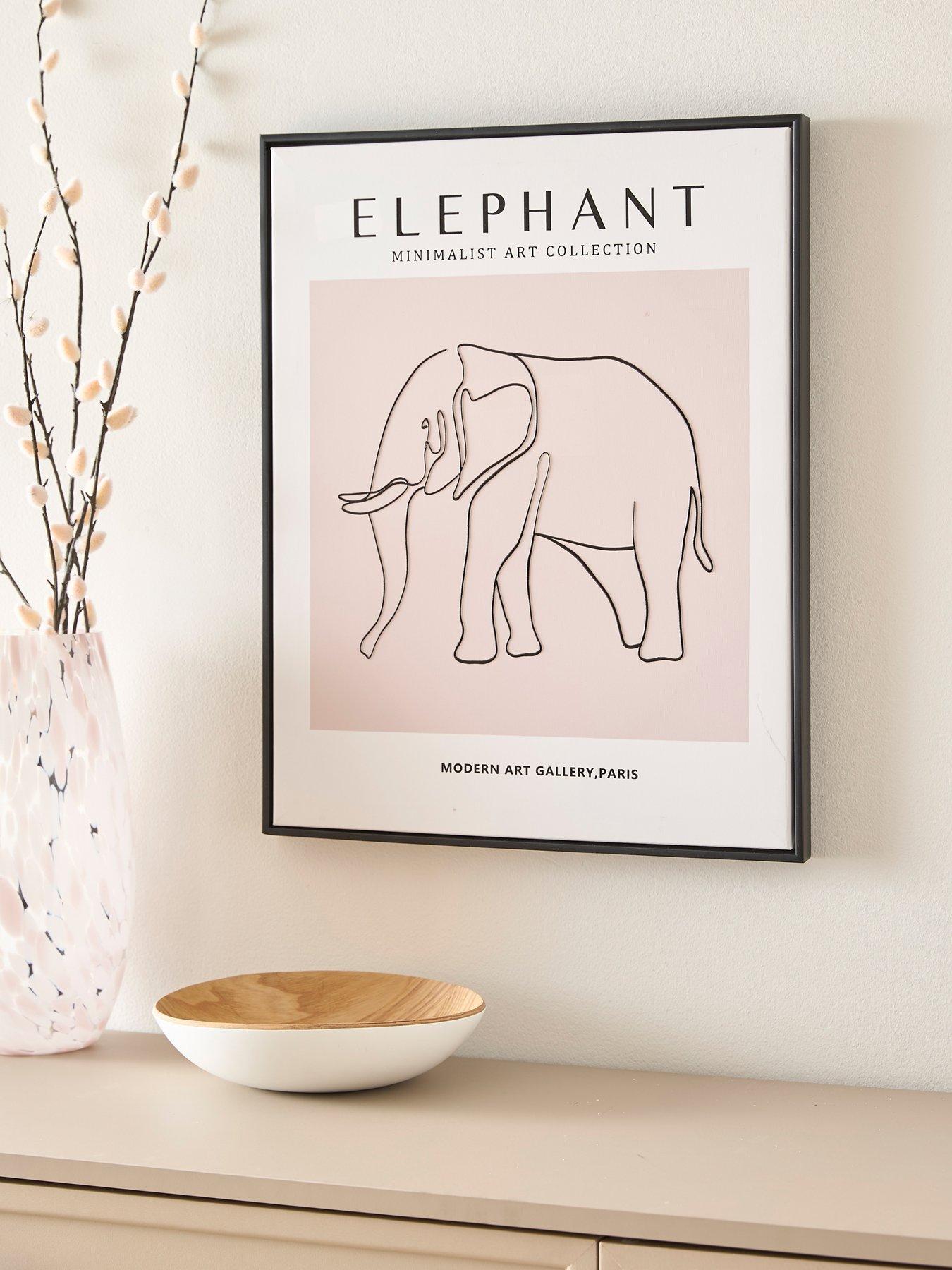 undefined Minimalist Art Collection – Elephant Printed Wall Art
