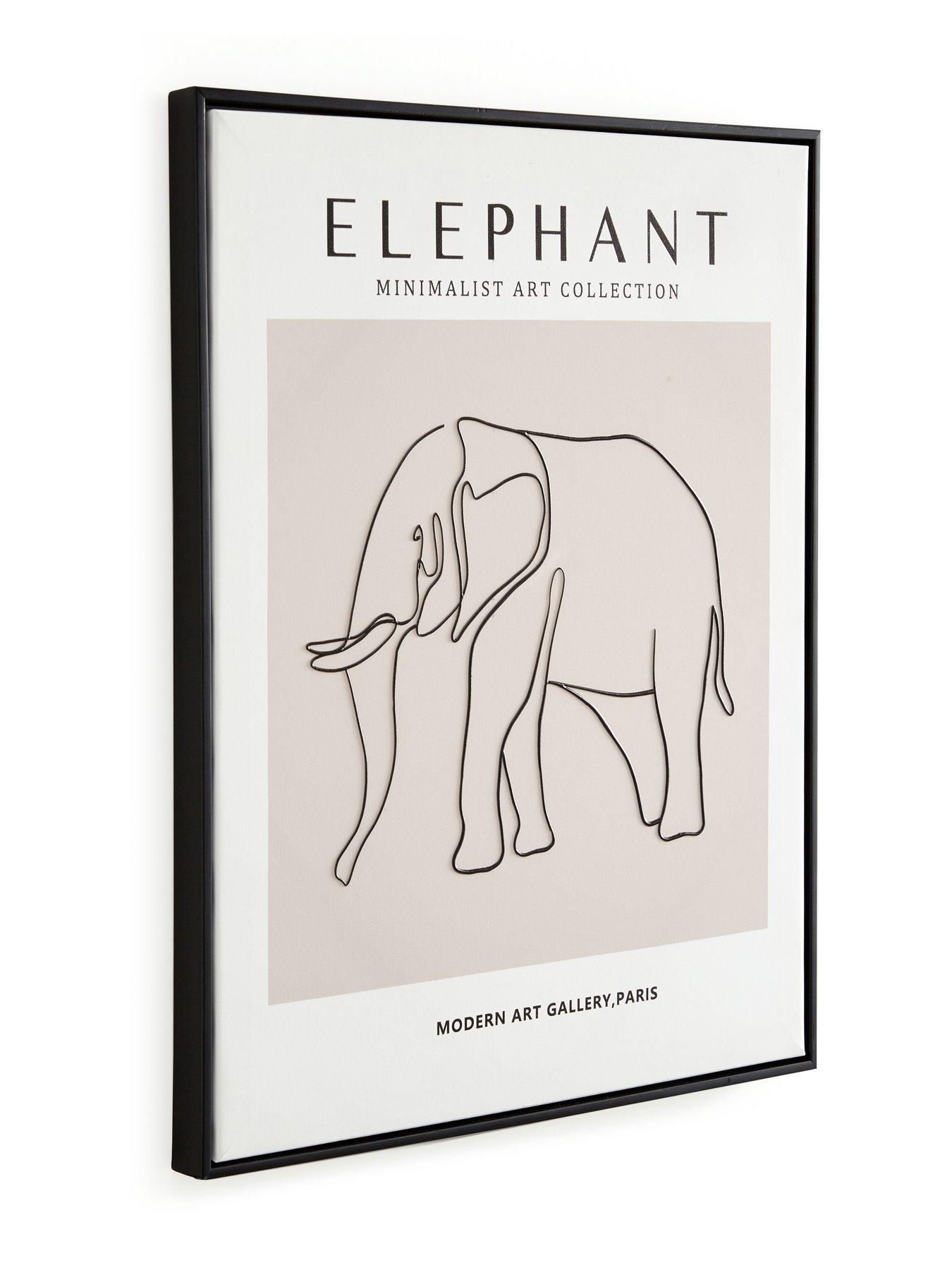 Image 3 of 5 of The Very Collection Minimalist Art Collection &ndash; Elephant Printed Wall Art