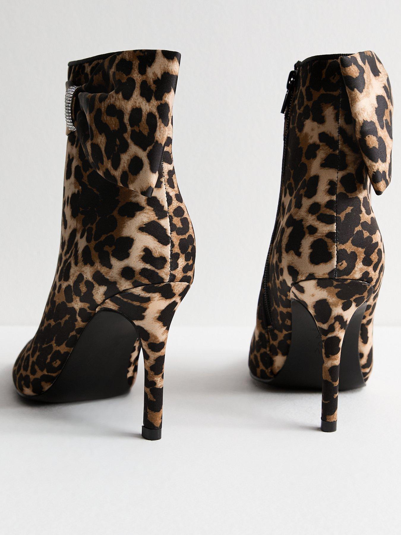 Leopard boots new look sale
