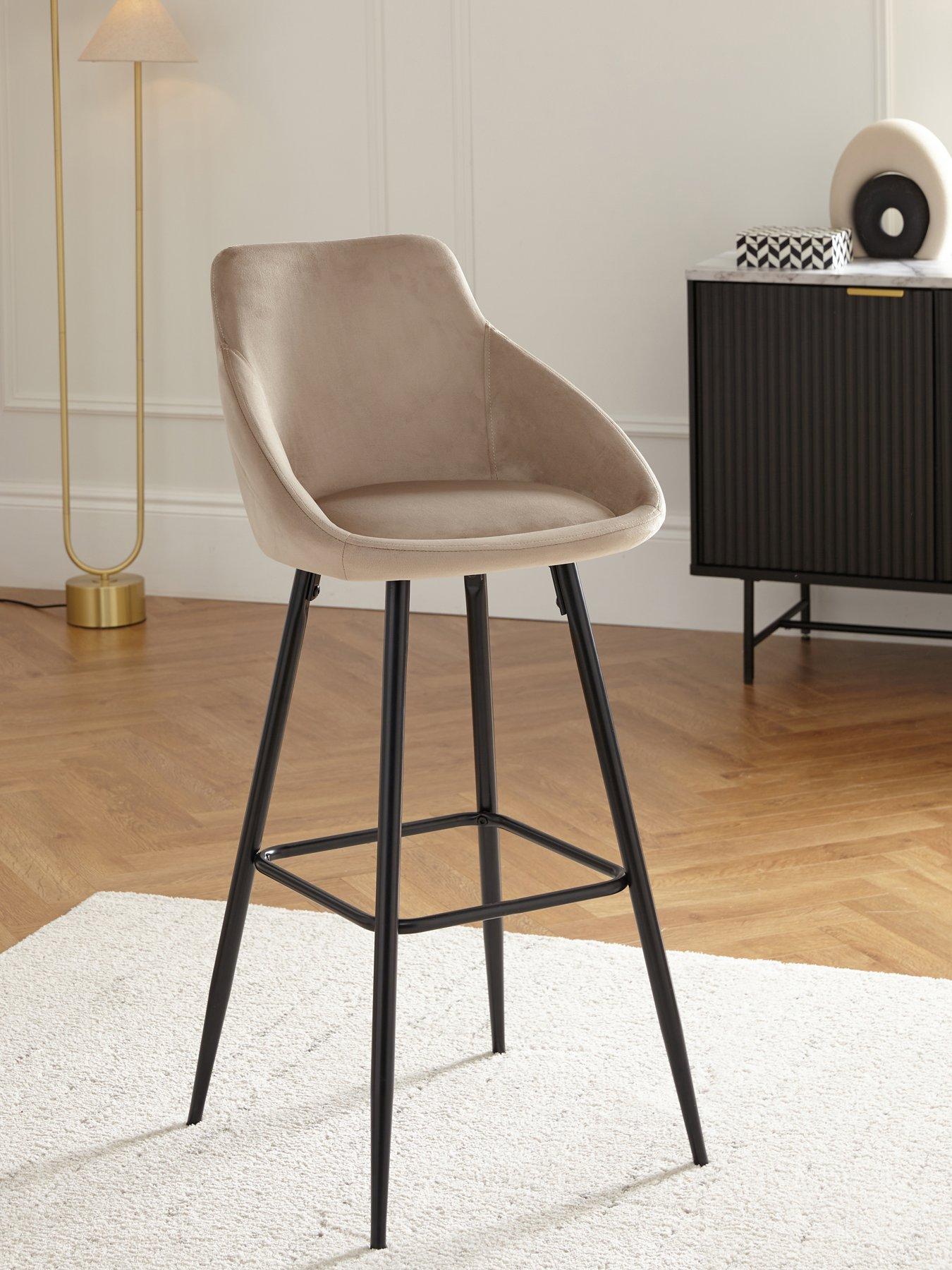 The Very Collection Dahlia Bar Stool - Mink/Black - FSC® Certified