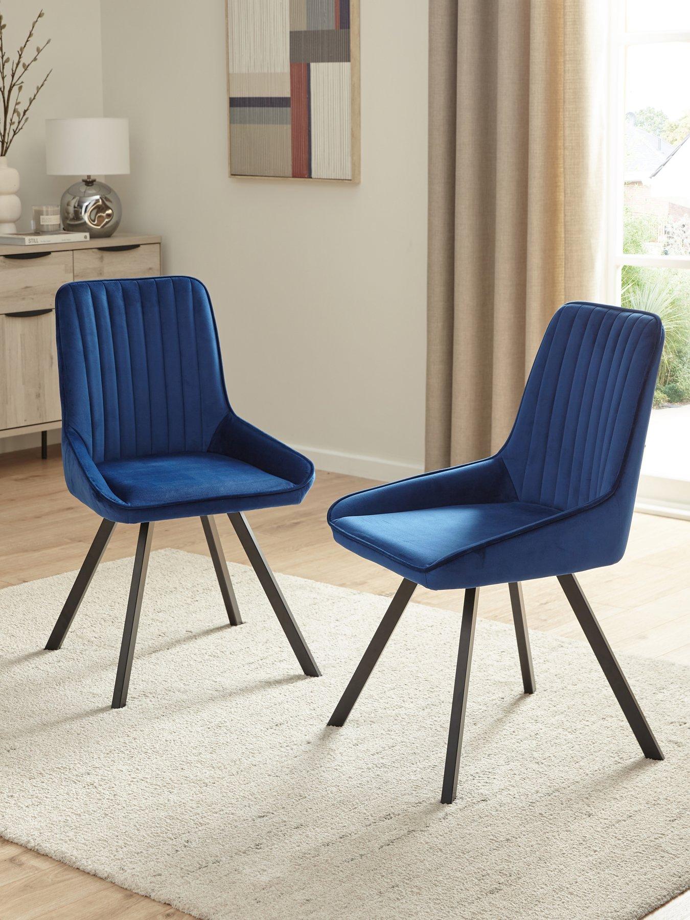undefined Marlow Pair of Dining Chairs - Blue/Black - FSC® Certified