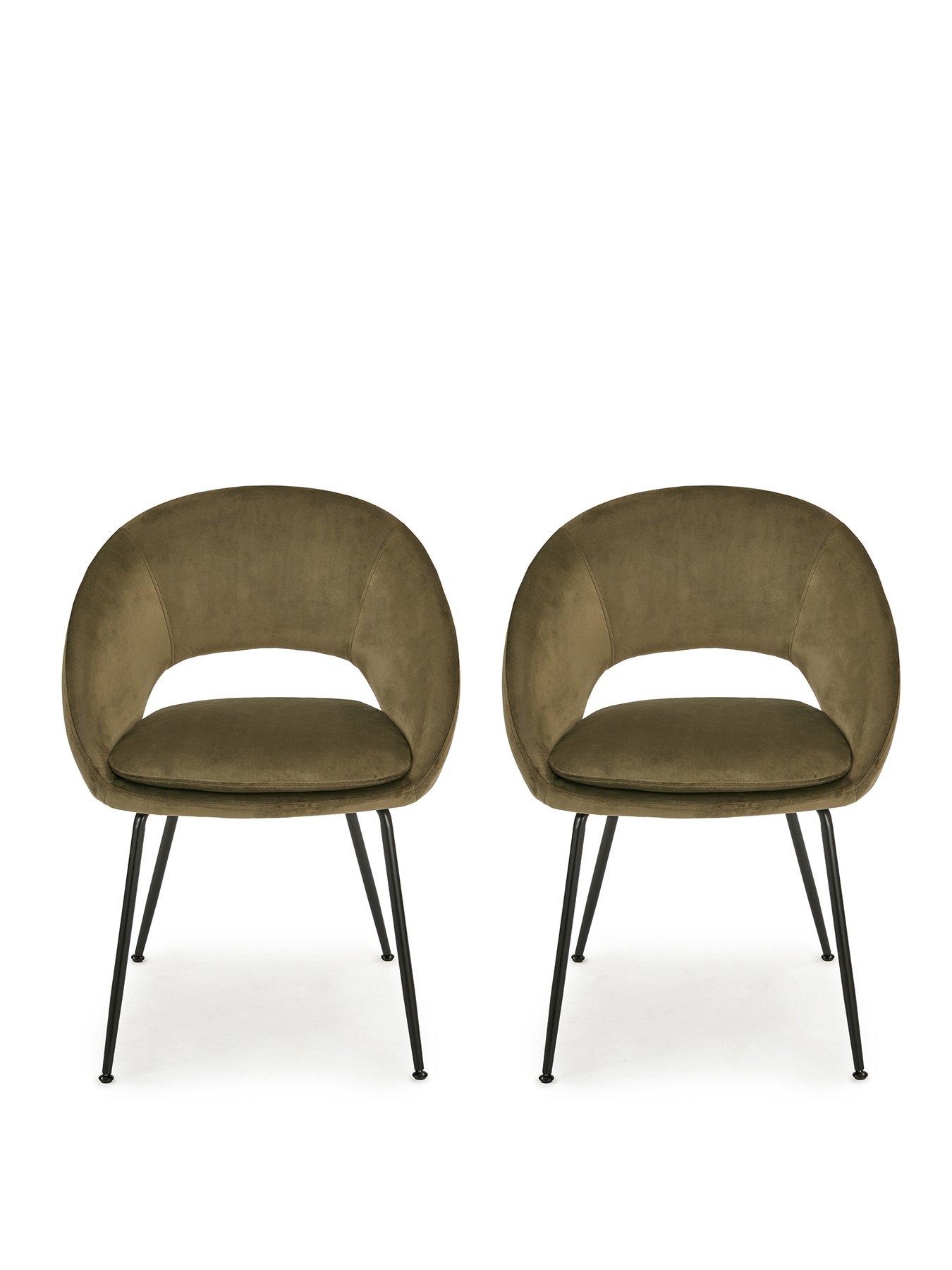 Image 2 of 5 of Very Home Pair of Aurelia Dining&nbsp;Chairs - Moss Green/Black - FSC&reg; Certified