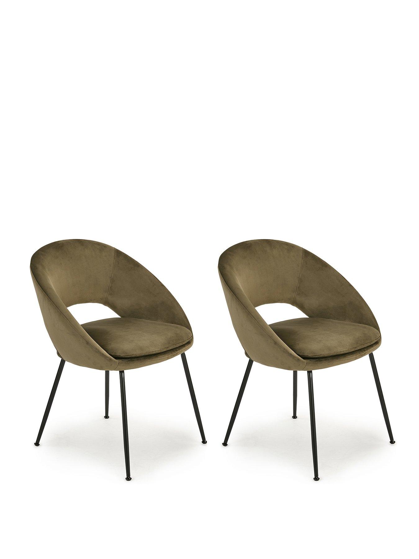Image 3 of 5 of Very Home Pair of Aurelia Dining&nbsp;Chairs - Moss Green/Black - FSC&reg; Certified