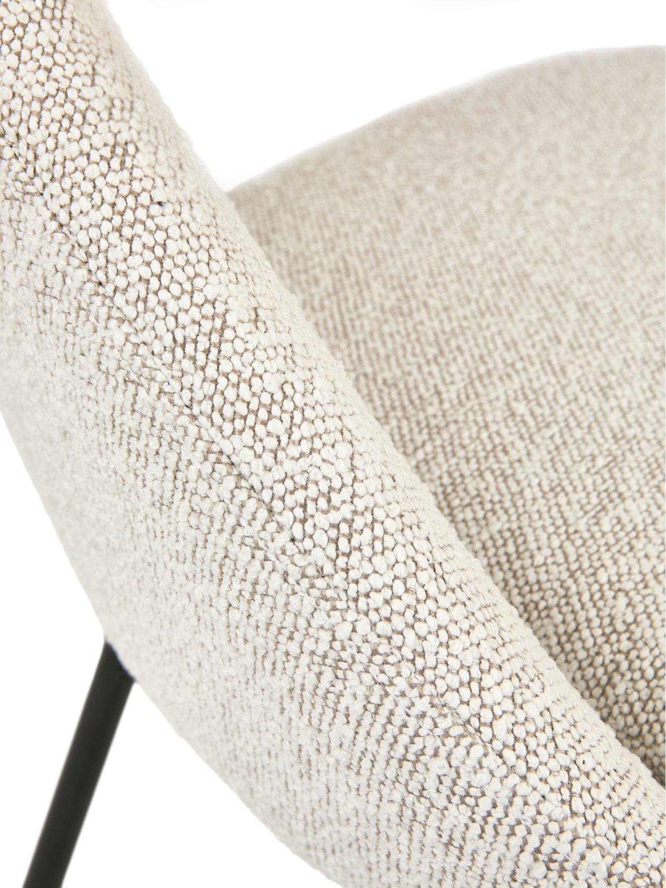 Image 5 of 5 of Very Home Pair of Aurelia Boucle Dining&nbsp;Chairs - Cream/Black - FSC&reg; Certified
