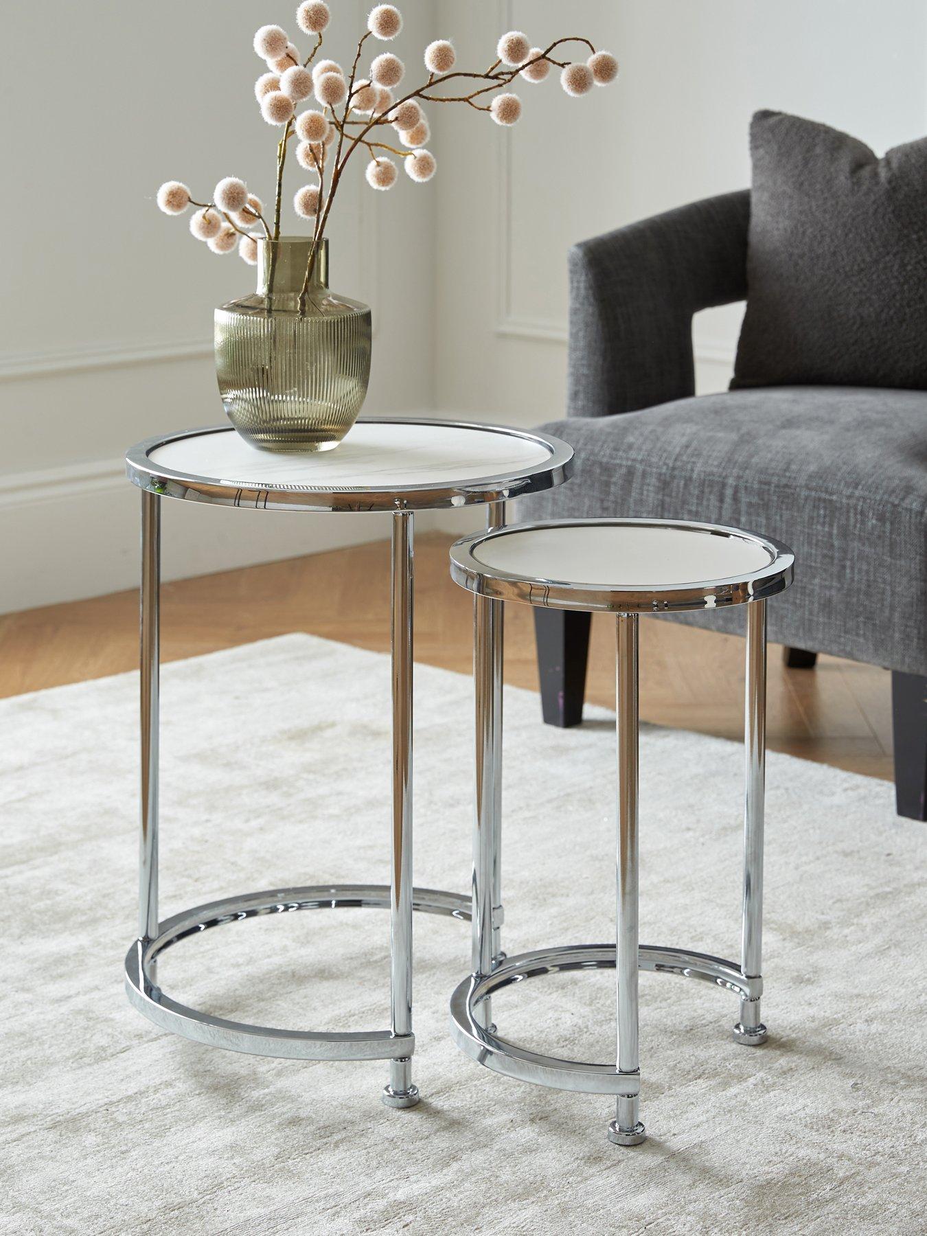 Product photograph of Very Home Aruba Nest Of 2 Lamp Tables from very.co.uk