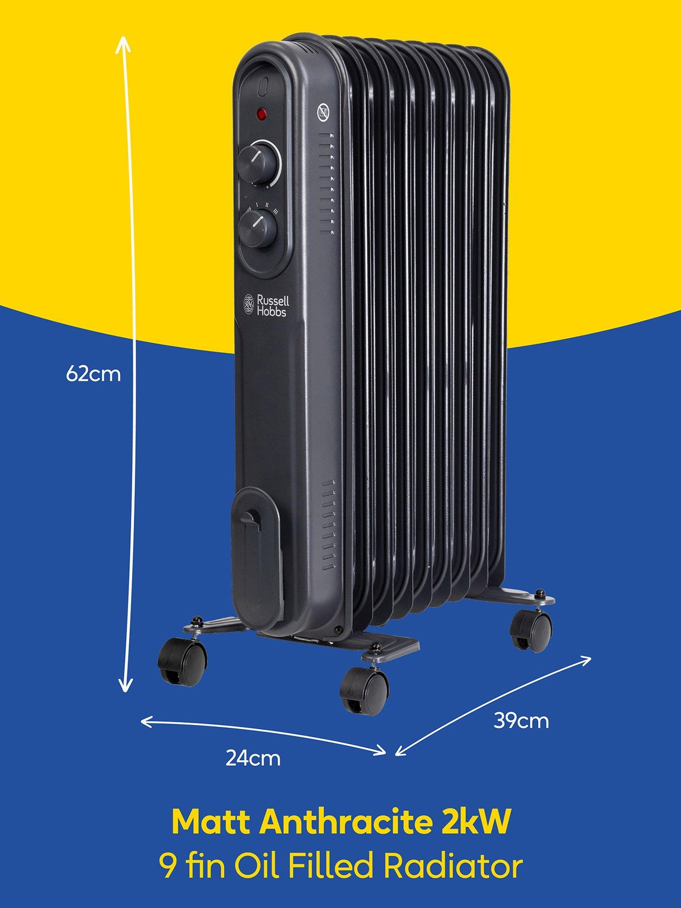 Russell Hobbs Oil-Filled Radiator Fin Matt Anthracite