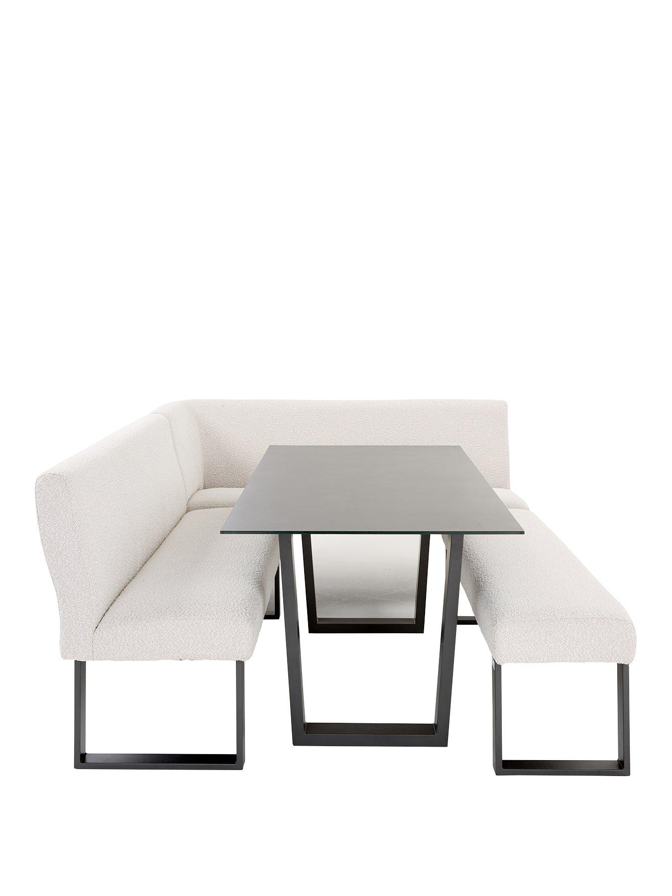 Image 3 of 7 of Very Home Nevada&nbsp;160 cm Long Dining Table + Corner Seat and Bench&nbsp;Dining Set&nbsp;- Black/Cream&nbsp;- FSC&reg; Certified