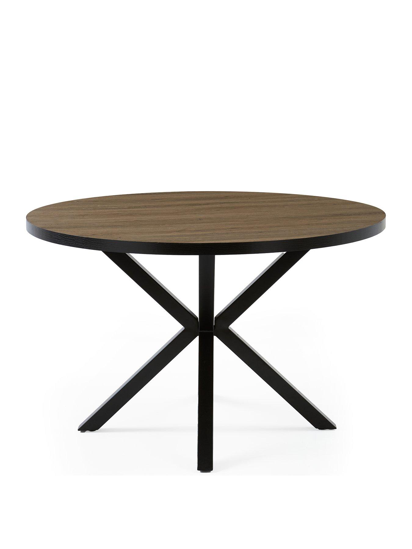 Image 2 of 7 of The Very Collection Oslo 120&nbsp;cm Round Dining Table - Oak/Black&nbsp;- FSC&reg; Certified