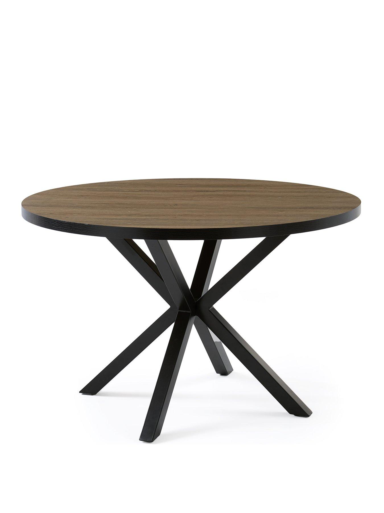 Image 3 of 7 of The Very Collection Oslo 120&nbsp;cm Round Dining Table - Oak/Black&nbsp;- FSC&reg; Certified