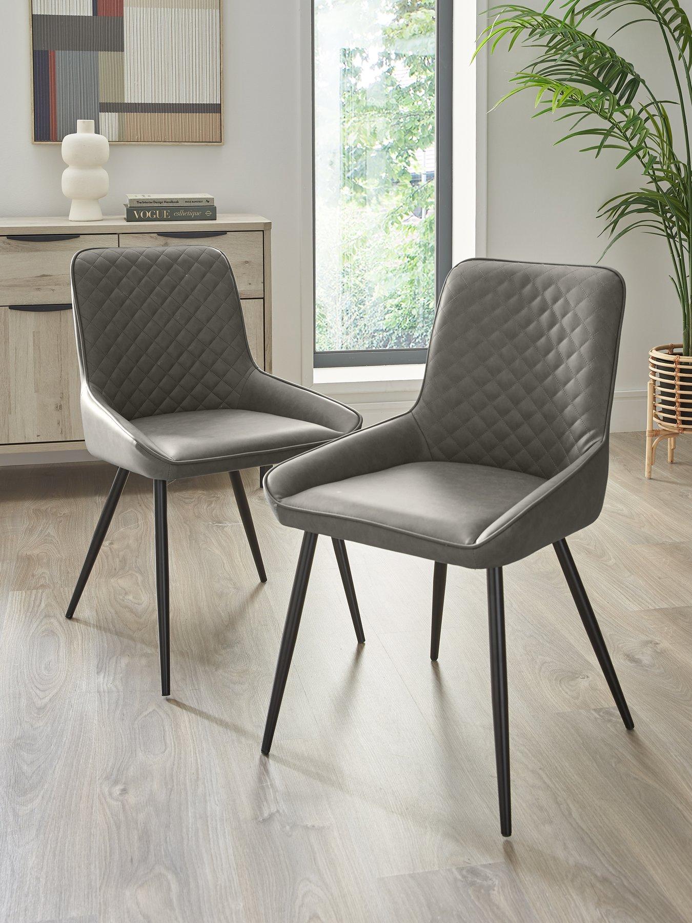 Product photograph of Very Home Sorena Pair Of Dining Chairs In Grey- Fsc Certified from very.co.uk