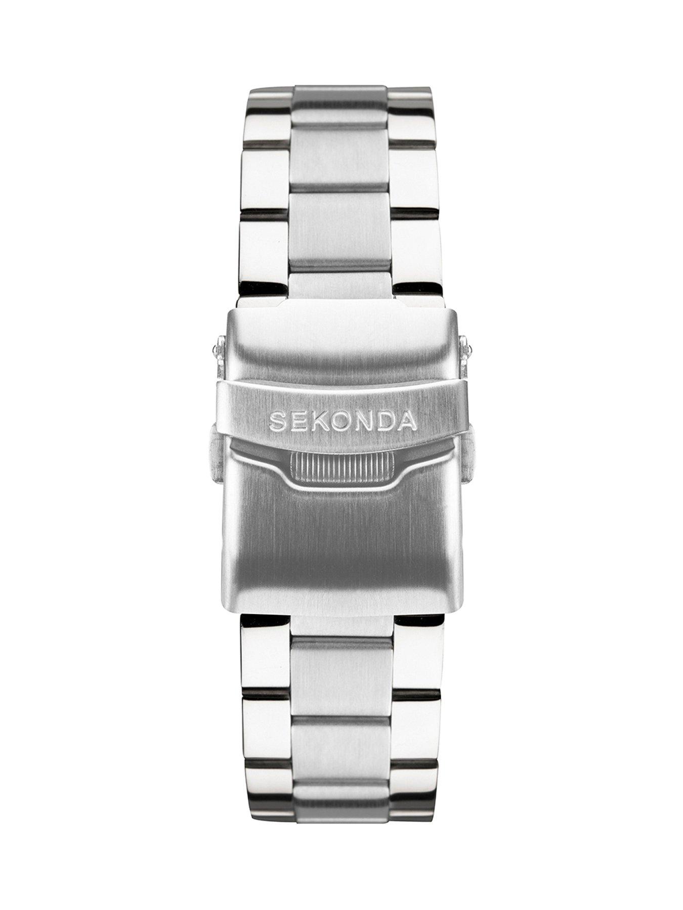 Image 6 of 6 of Sekonda Mens Velocity Silver Stainless Steel Bracelet with Blue Dial Chronograph Gift Set