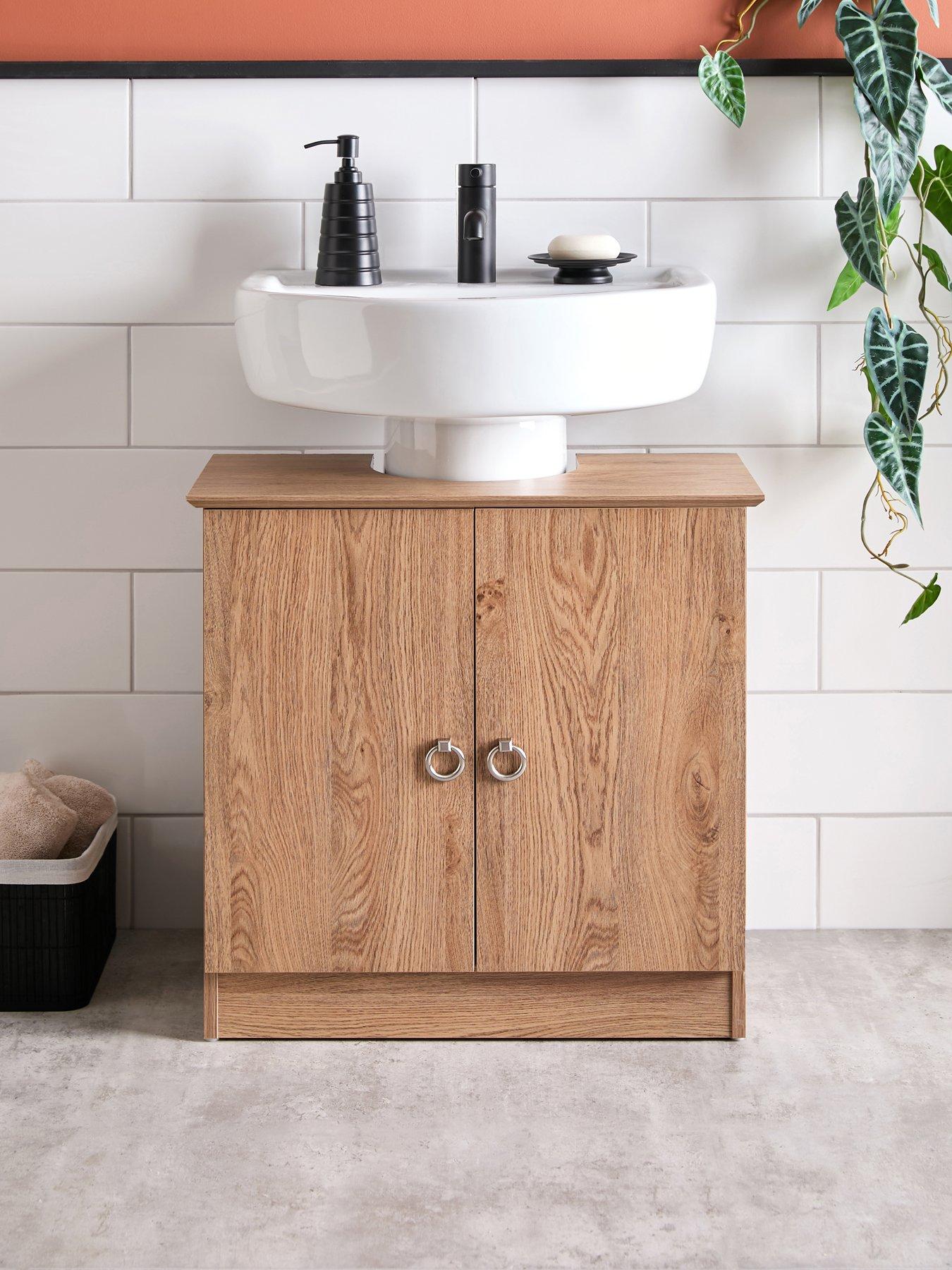 Very Home Pinnock Under Sink Bathroom Cabinet in Oak Very