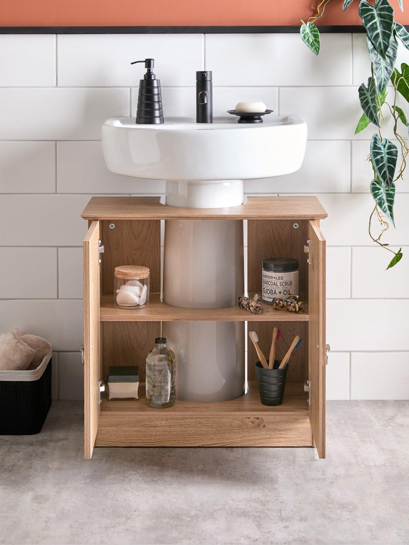 Very Home Pinnock Under Sink Bathroom Cabinet in Oak | Very, image size:600x800