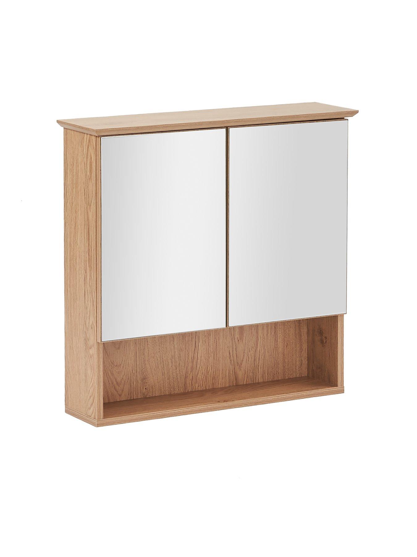 Very Home Pinnock Mirrored Bathroom Wall Cabinet - Oak | Very