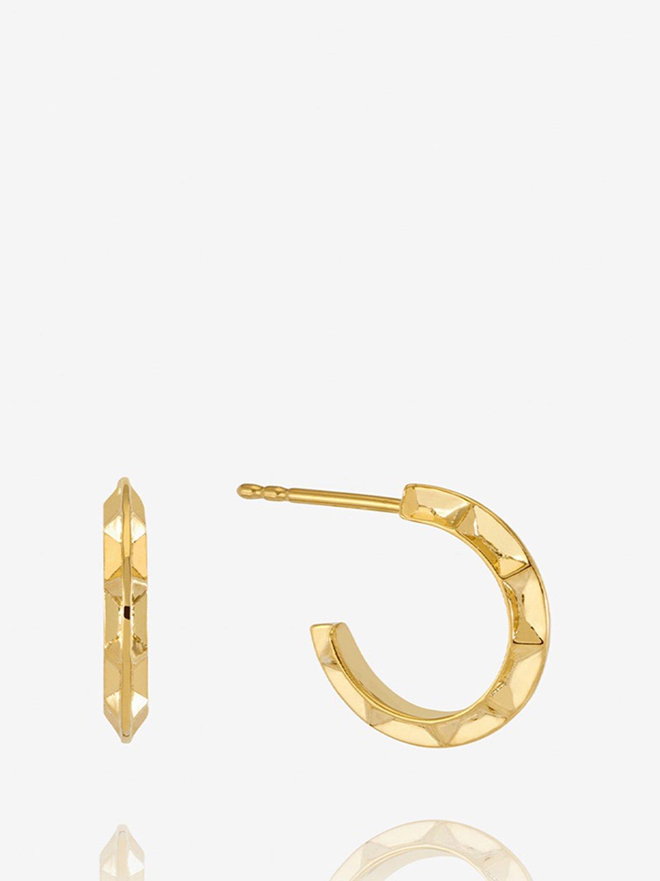 Product photograph of Rachel Jackson London Mini Arrow Spike Hoop Earrings from very.co.uk