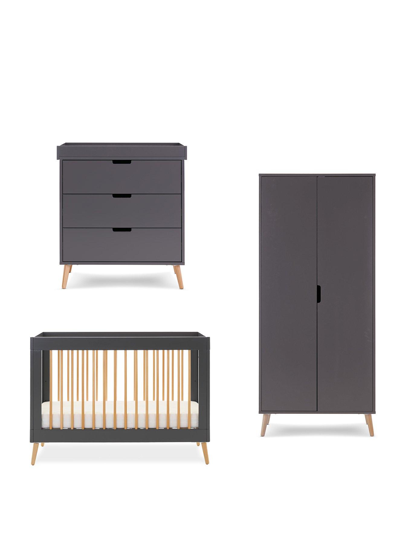 Image 2 of 7 of Obaby Maya Mini 3 Piece Room Set - Slate with Natural